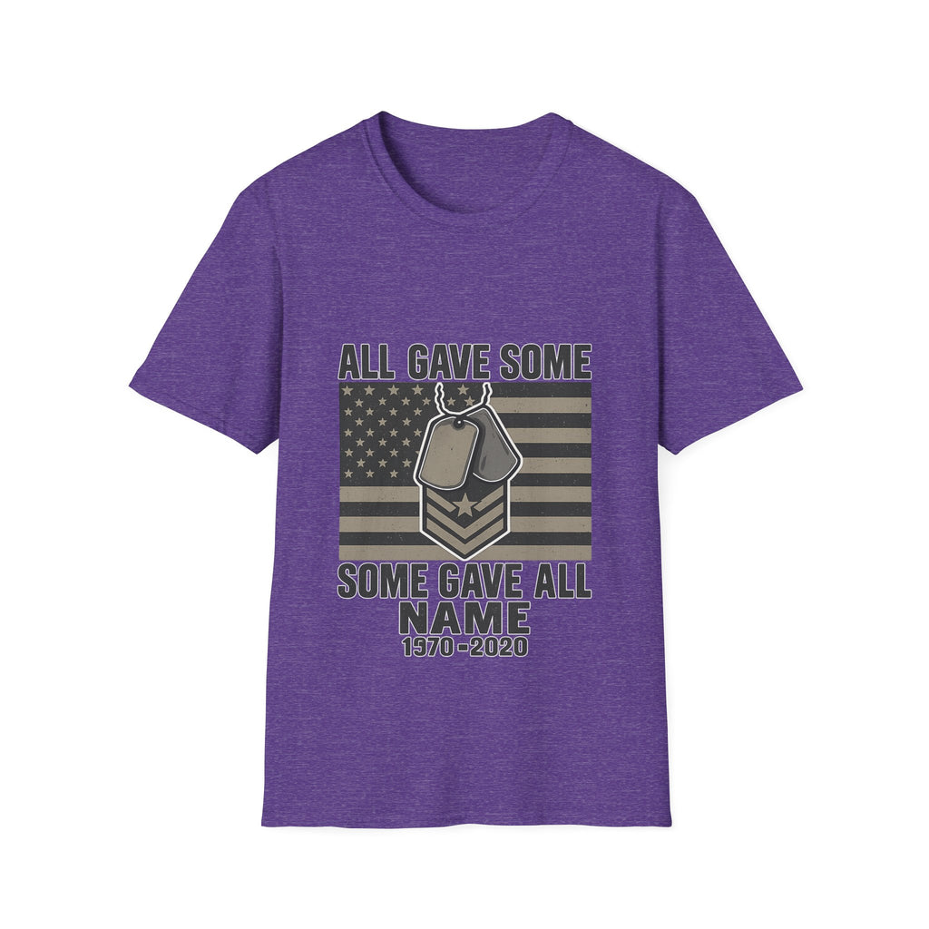 Custom Veteran Shirt | All Gave Some Some Gave All | Personalized Veterans Day Gift | Military Family Pride Tshirt with Name & Dates