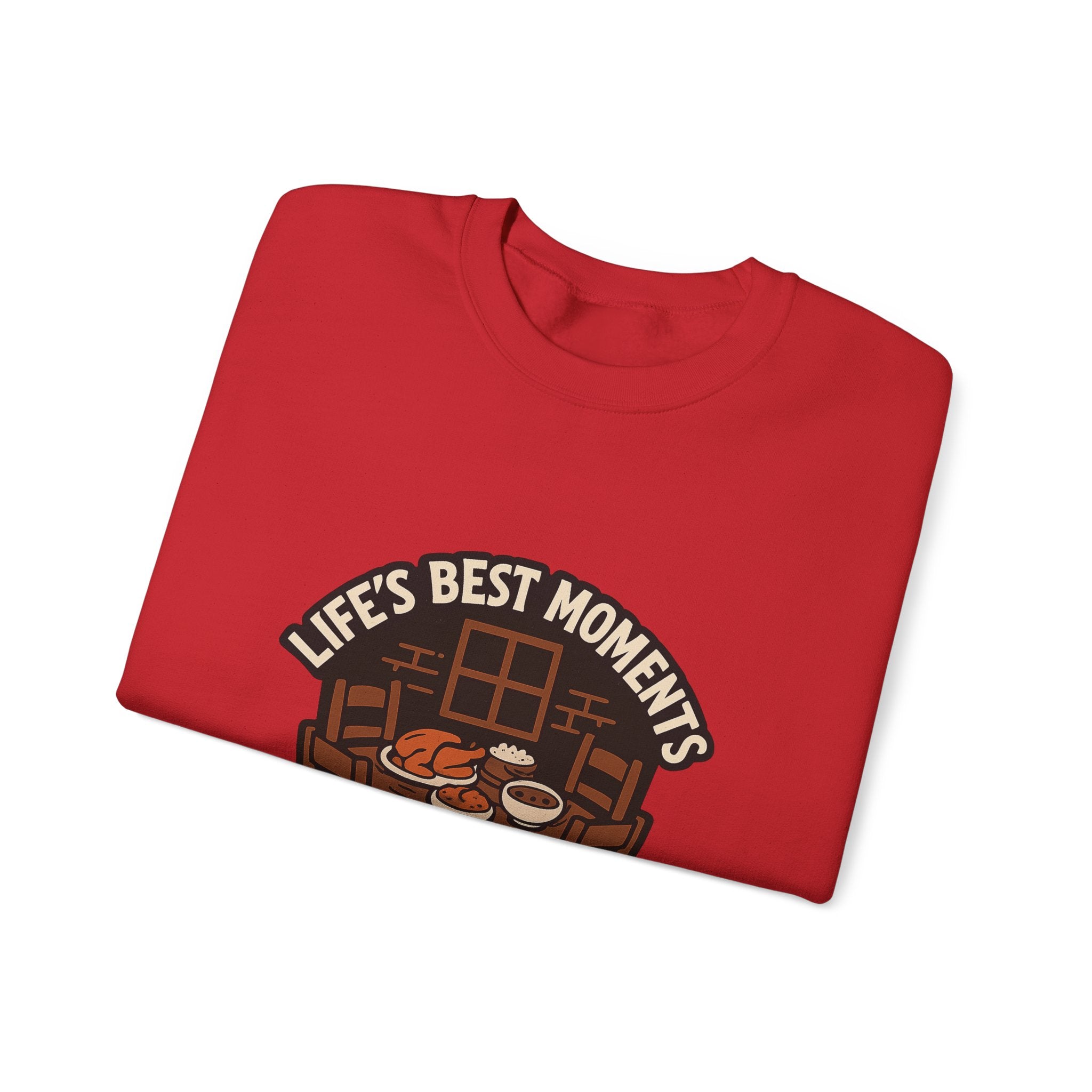 Life's Best Moments At The Table Sweatshirt, Family Dinner Crewneck, Cozy Kitchen Gift for Mom, Farmhouse Comfort Food Lover