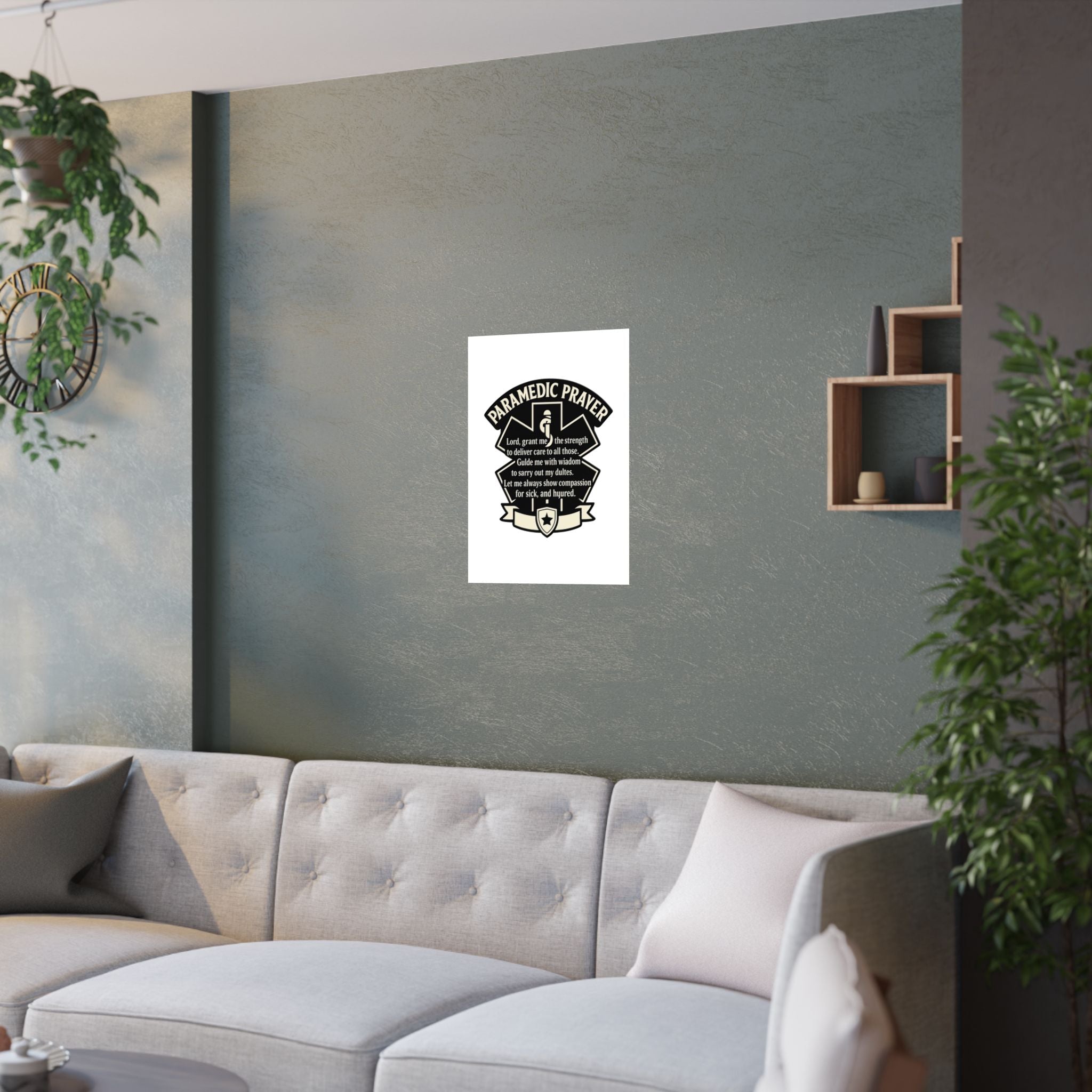 Paramedic Prayer Poster, EMS Gift, Star of Life Wall Art, Paramedic Graduation Gift, EMT Decor, First Responder Print, Thin White Line