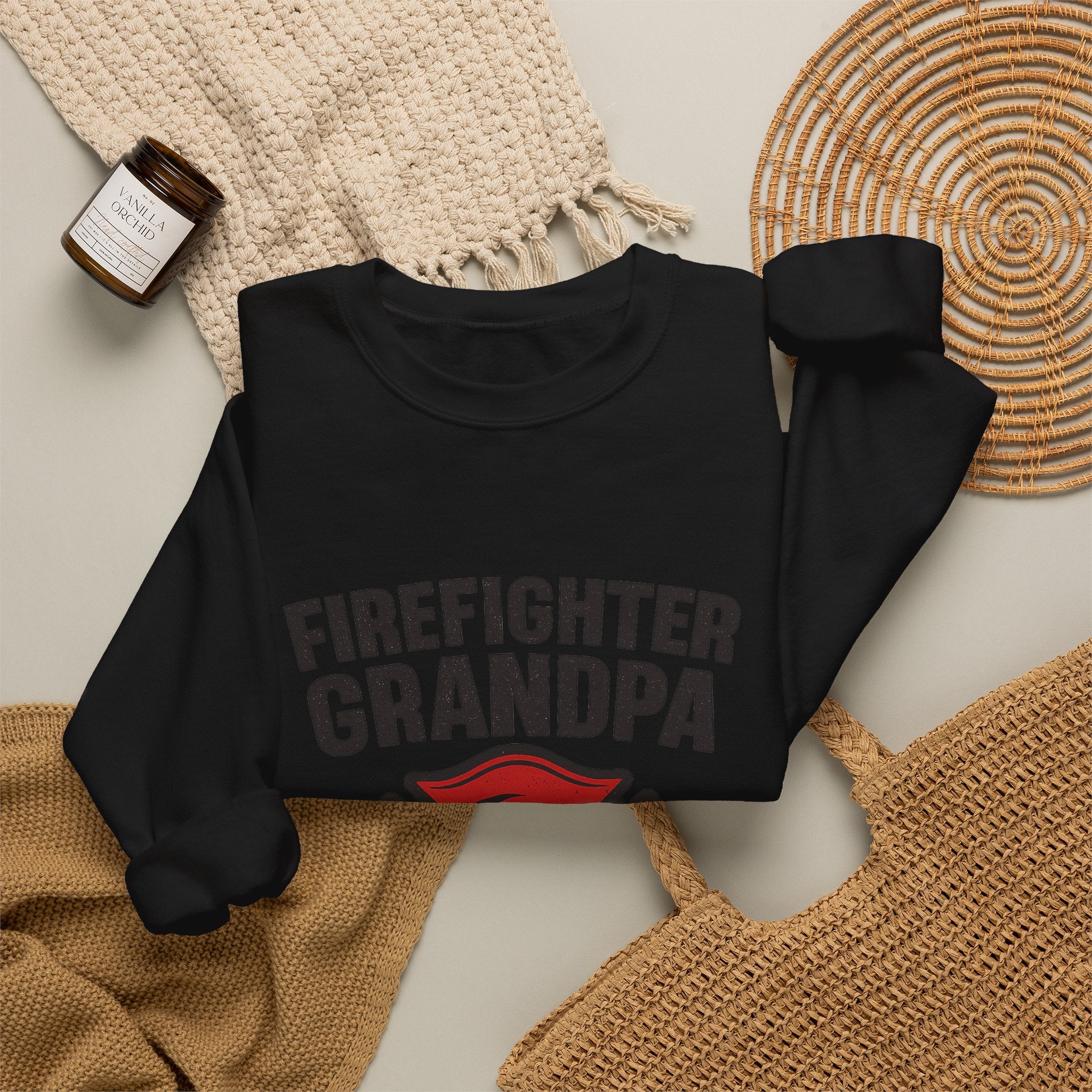 Firefighter Grandpa Sweatshirt My Hero Forever Gift Vintage Fire Station Badge Grandparents Day Fireman Grandfather Shirt
