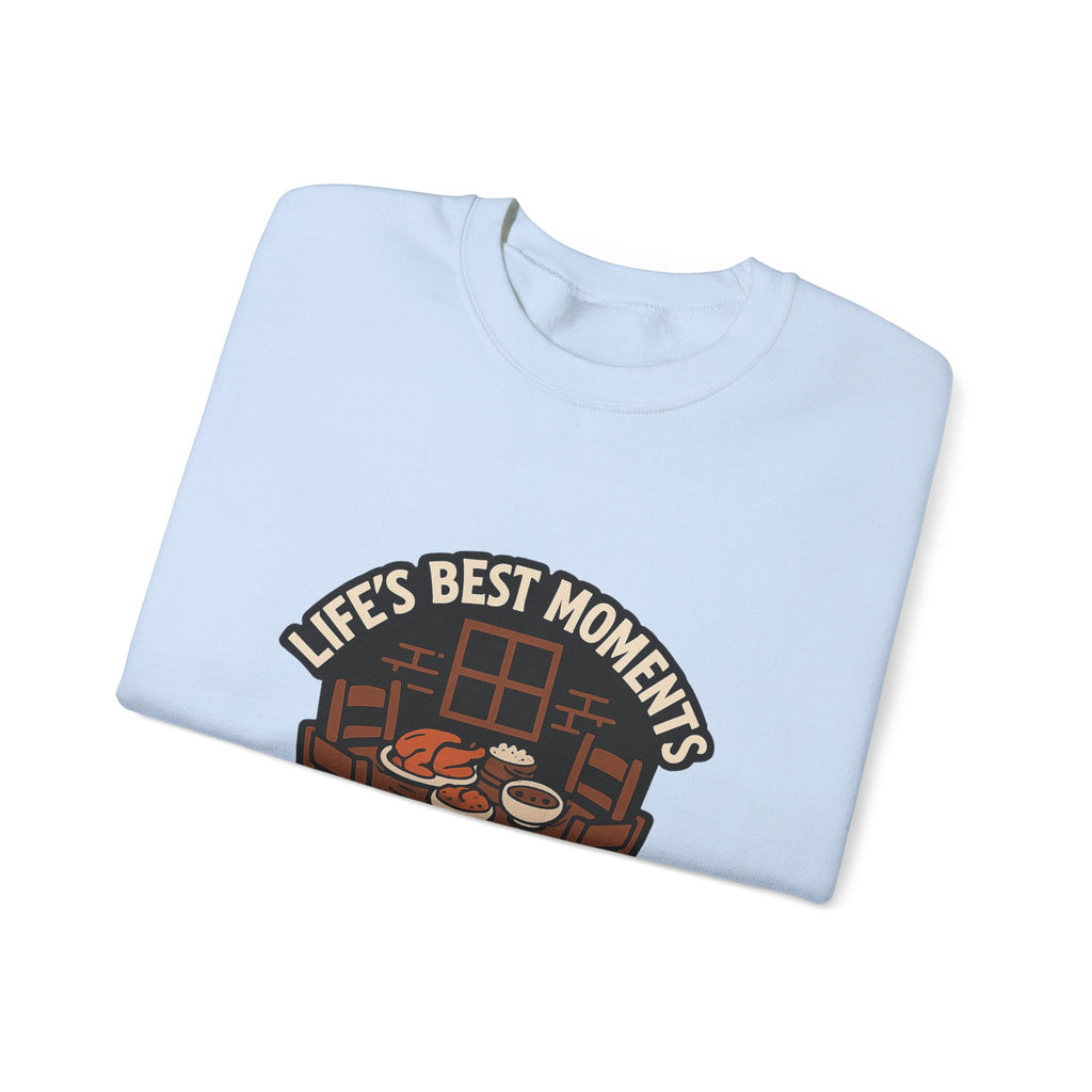 Life's Best Moments At The Table Sweatshirt, Family Dinner Crewneck, Cozy Kitchen Gift for Mom, Farmhouse Comfort Food Lover