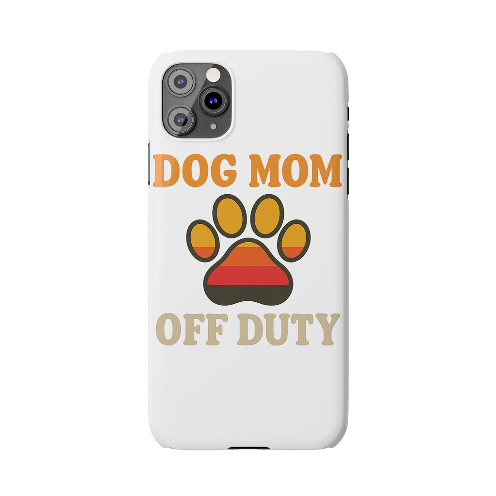 Dog Mom Off Duty Phone Case Retro 70s Vintage Dog Lover Gift Paw Print iPhone Samsung Galaxy Case Funny Pet Owner Gift