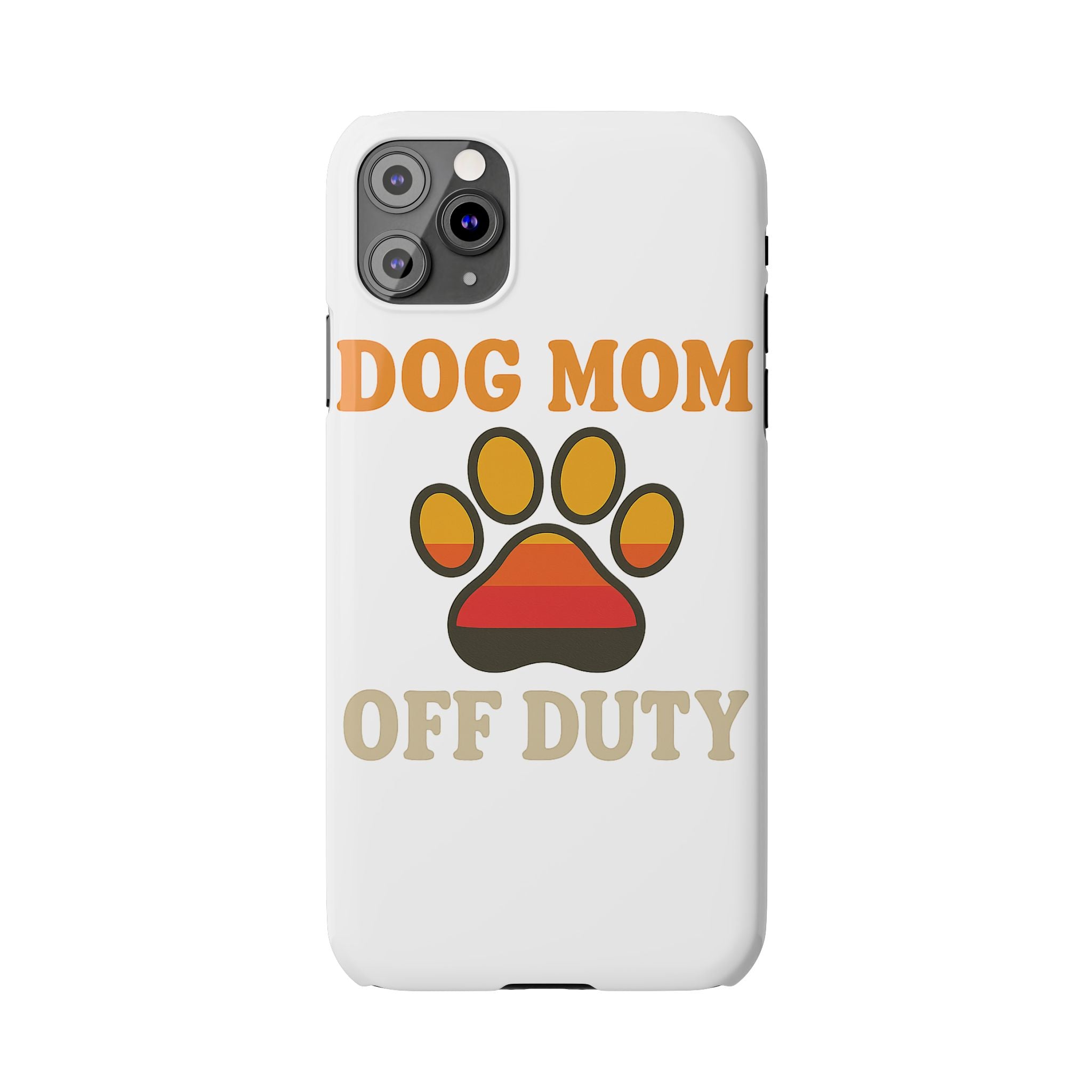 Dog Mom Off Duty Phone Case Retro 70s Vintage Dog Lover Gift Paw Print iPhone Samsung Galaxy Case Funny Pet Owner Gift