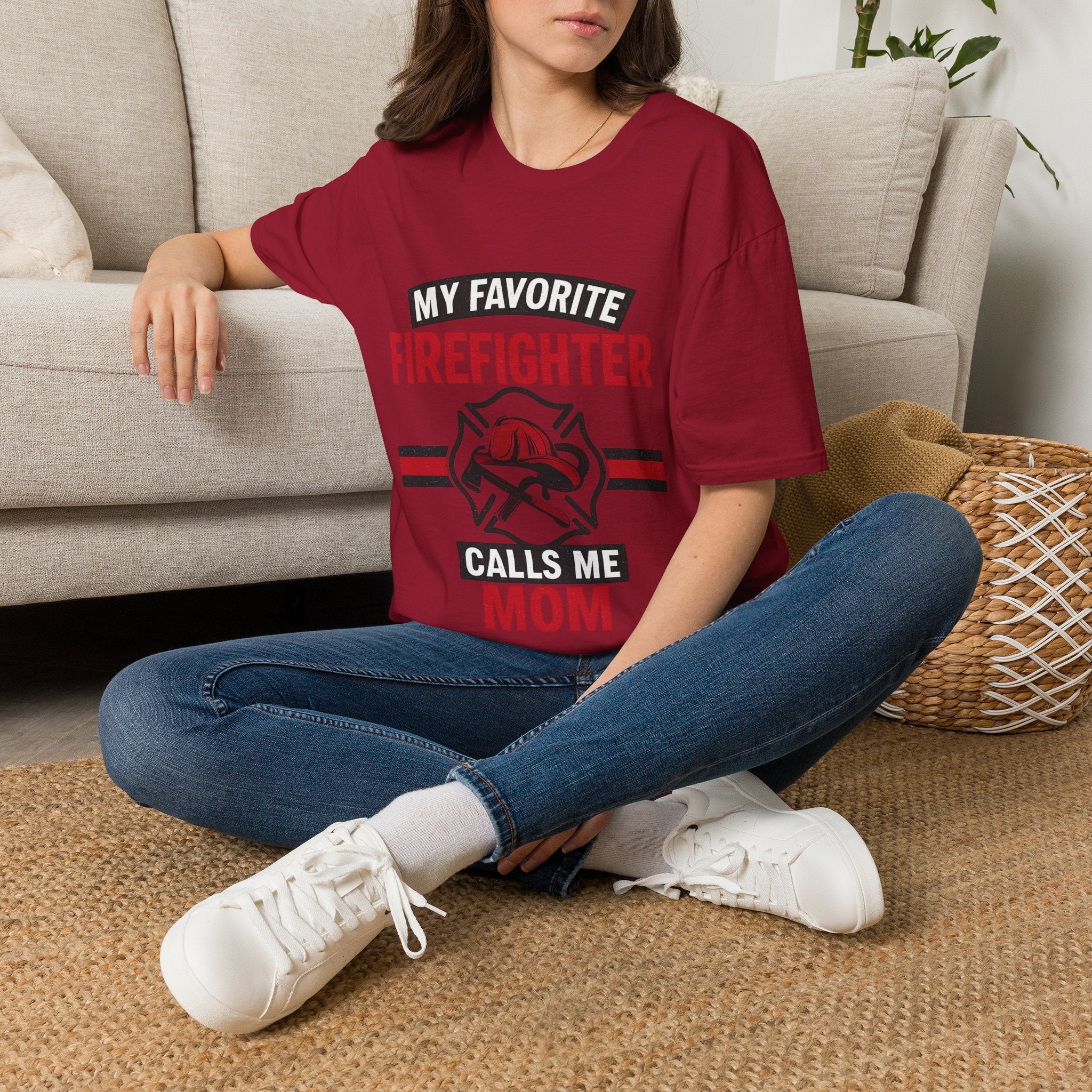 My Favorite Firefighter Calls Me Mom Shirt, Firefighter Mom Gift, Mother's Day Shirt, Proud Fire Mom Tee, Fireman Mom T-Shirt
