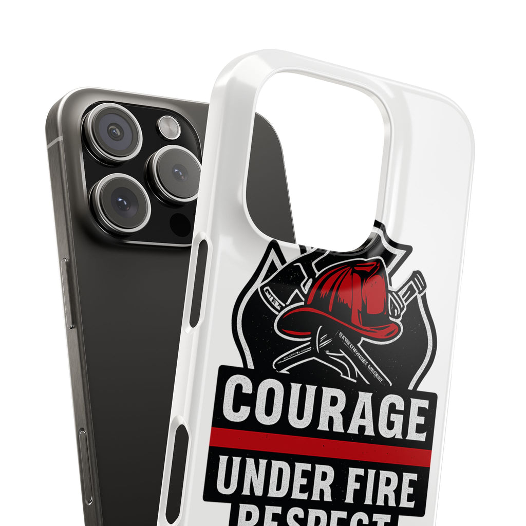 Firefighter Phone Case Courage Under Fire Respect First Responder Gift Thin Red Line Maltese Cross Fire Helmet Hero Support