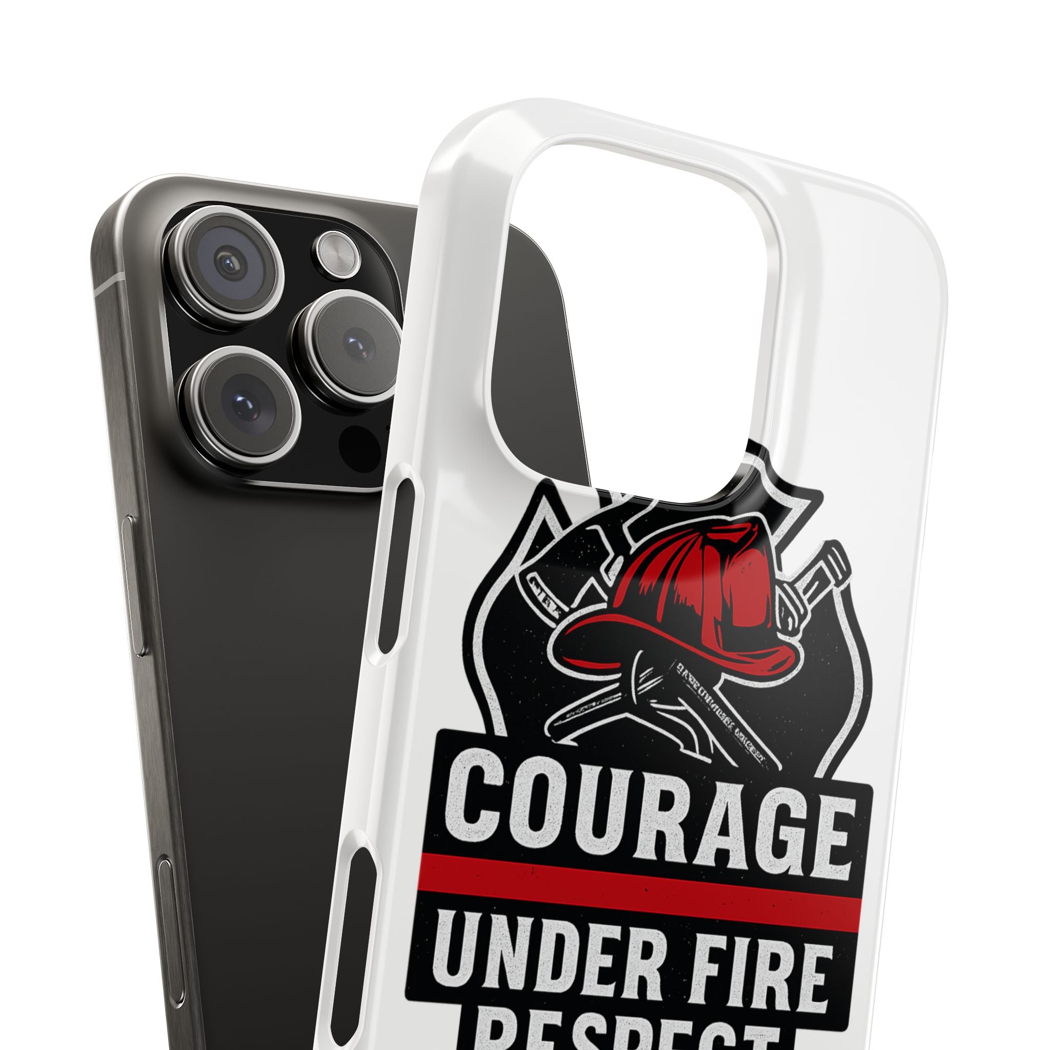 Firefighter Phone Case Courage Under Fire Respect First Responder Gift Thin Red Line Maltese Cross Fire Helmet Hero Support