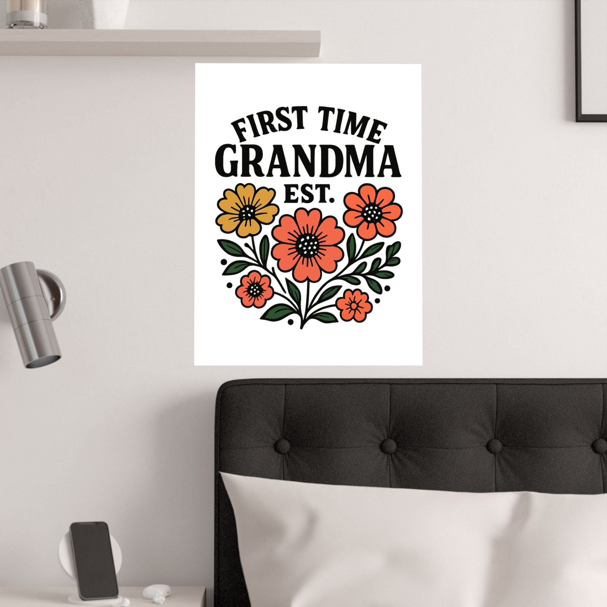 First Time Grandma Est 2025 Print, New Grandmother Gift, Pregnancy Announcement, Grandma to Be Wall Art, Floral Botanical Decor