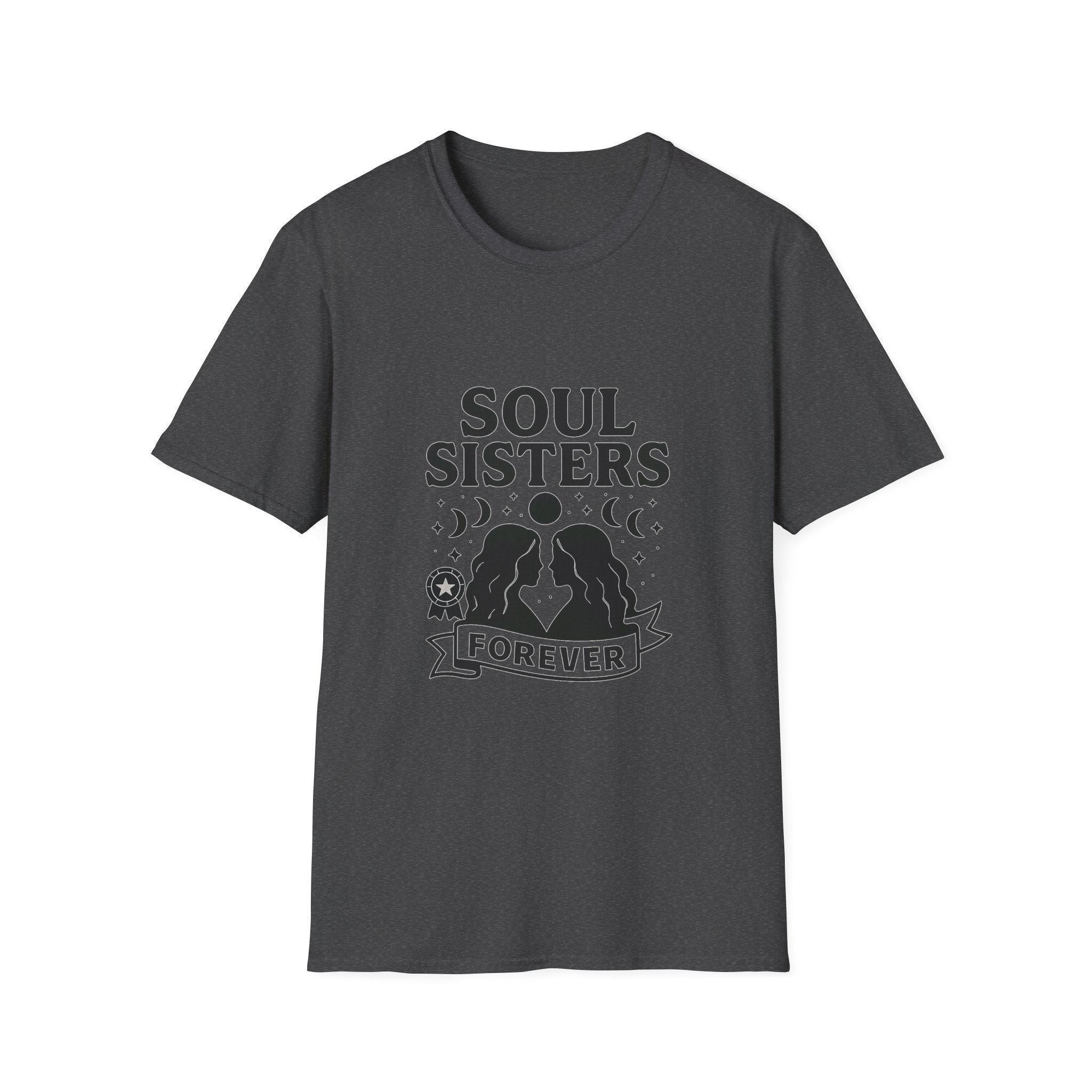 Soul Sisters Forever Matching T-Shirts, Best Friend Shirts, Celestial Moon Phase Tees, BFF Gifts for Women, Soulmate Friendship
