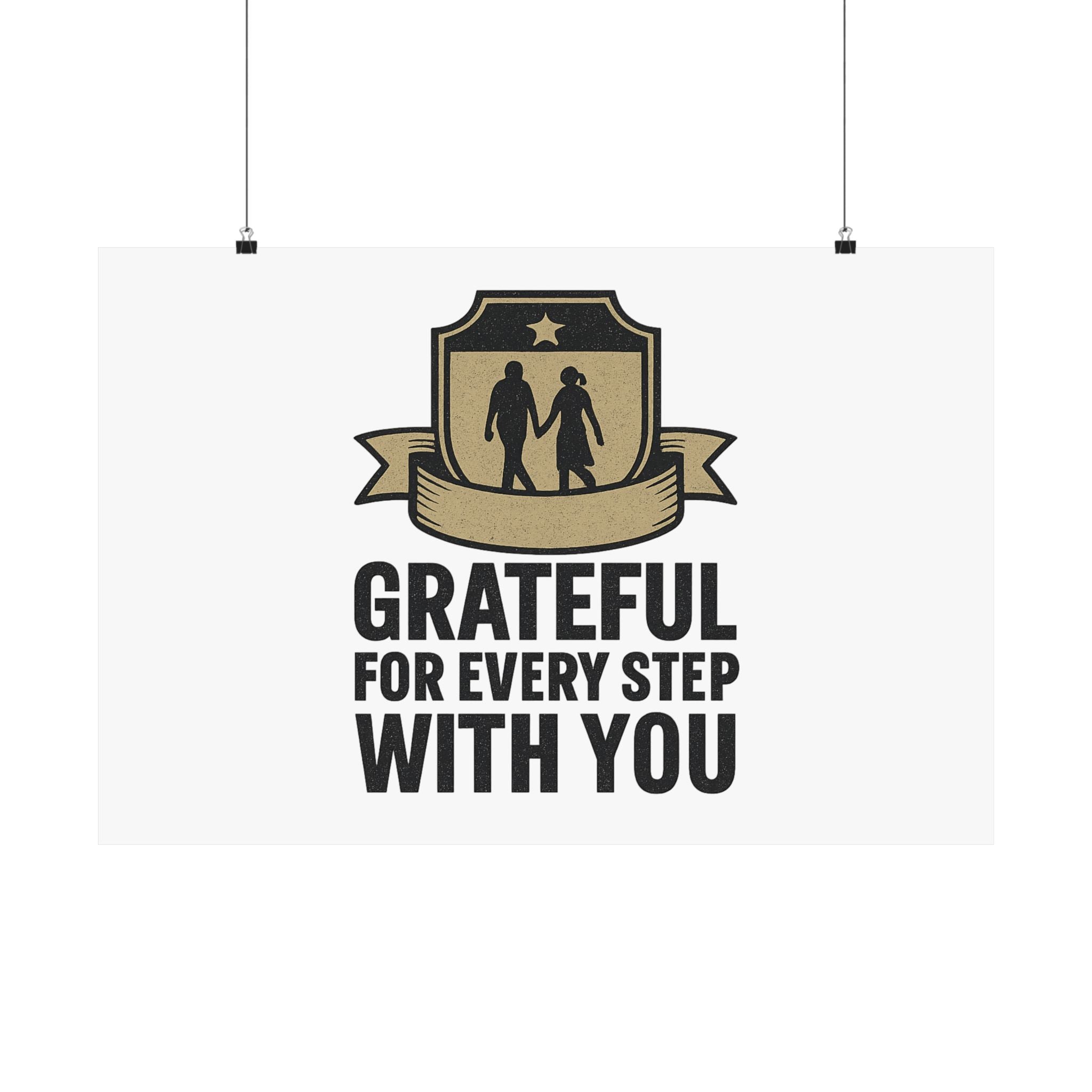 Grateful For Every Step With You Poster Anniversary Gift Relationship Milestone Couple Wall Art Vintage Gratitude Print