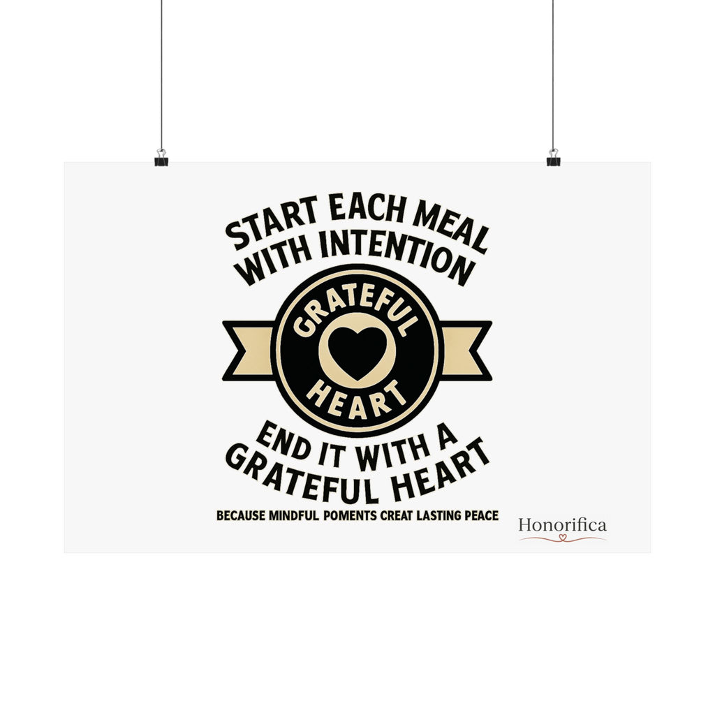 Grateful Heart Daily Affirmations Placemat Poster, Gratitude Prompts Mindful Eating, Thanksgiving Table Decor, Wellness Gift