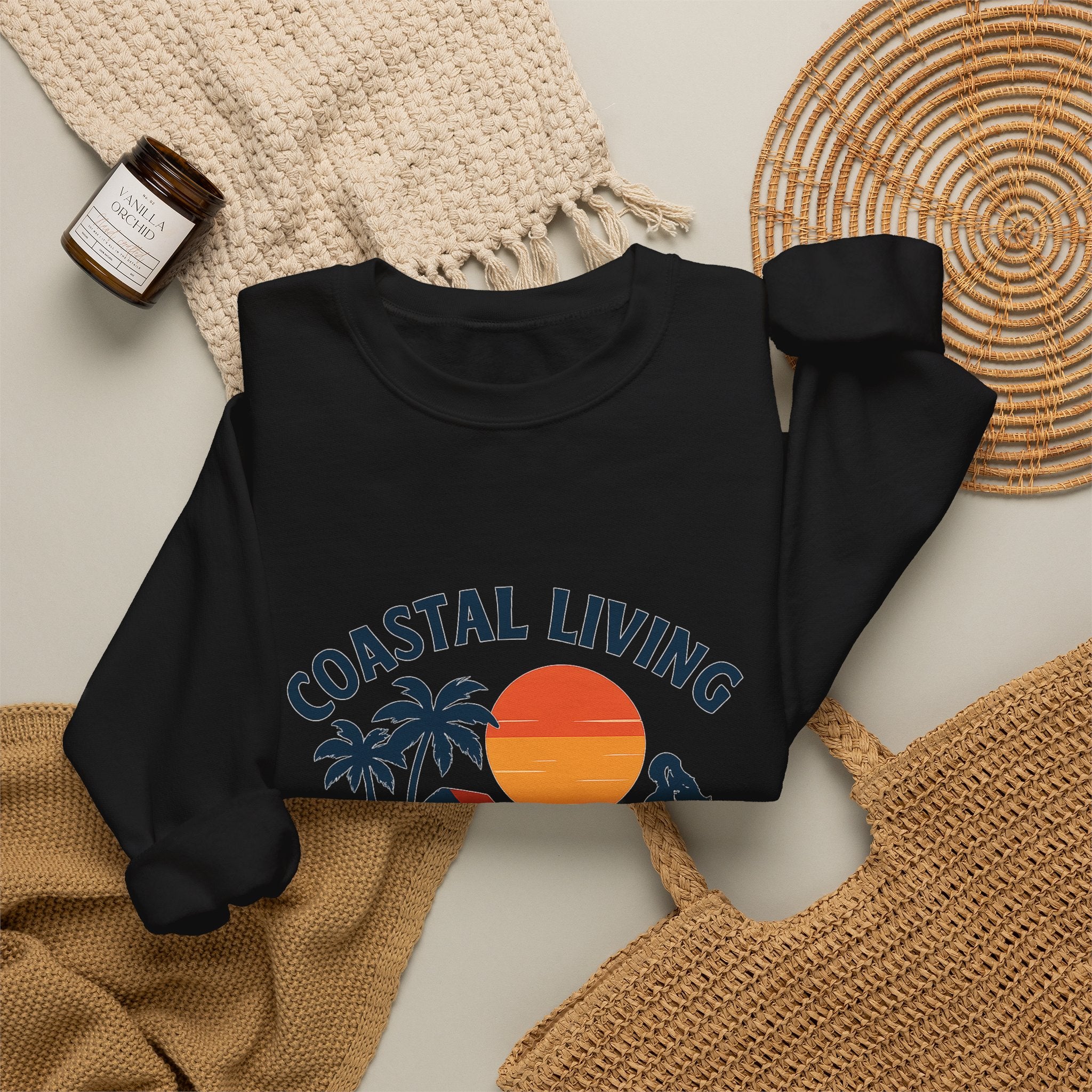 Beach Town Sunset Sweatshirt Coastal Living Salt Air Sun-Kissed Hair Ocean Vibes Vacation Gift Nautical Crewneck Surfer Beach Lover