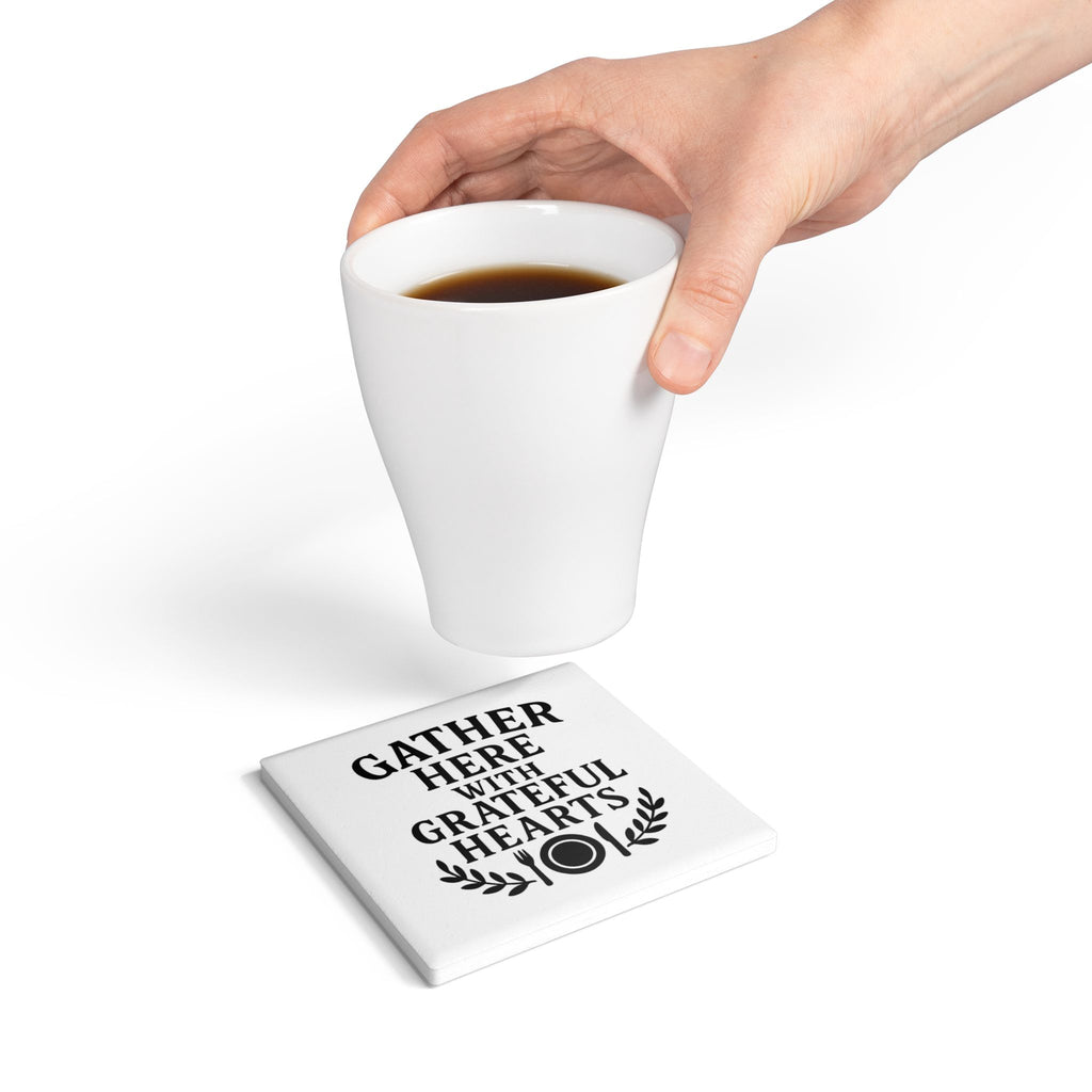 Gather Here With Grateful Hearts Coasters | Farmhouse Dining Room Decor | Thanksgiving Home Decor | Housewarming Gift