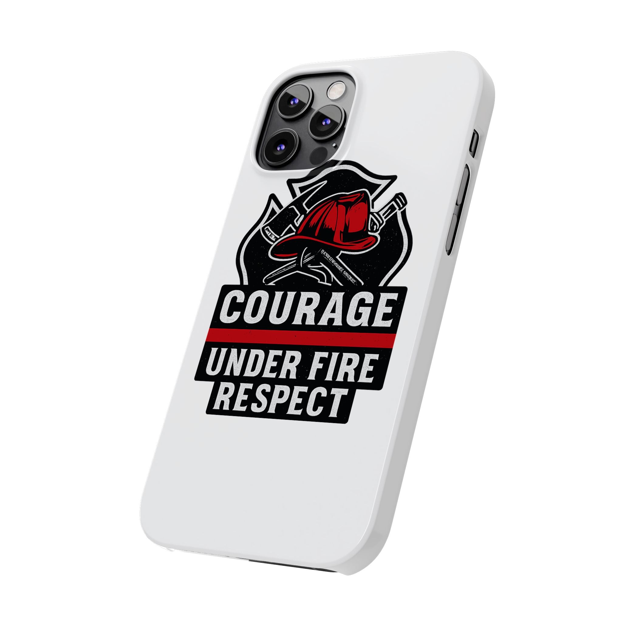 Firefighter Phone Case Courage Under Fire Respect First Responder Gift Thin Red Line Maltese Cross Fire Helmet Hero Support