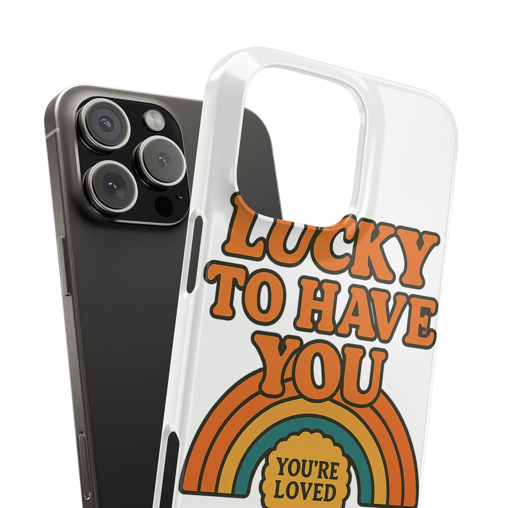 Lucky To Have You Phone Case Friendship Gift Best Friend Galentines Day Retro 70s Rainbow Vintage Appreciation Bestie Squad