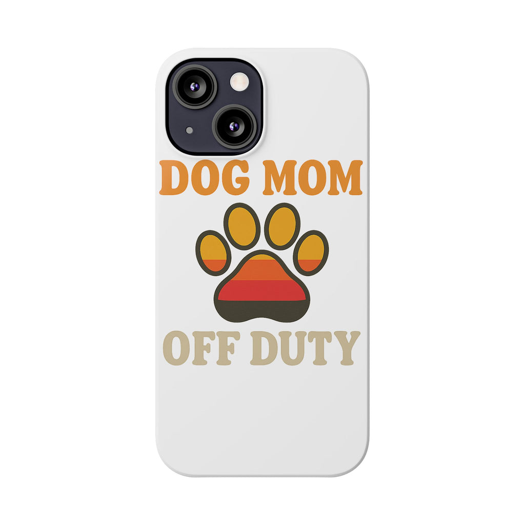 Dog Mom Off Duty Phone Case Retro 70s Vintage Dog Lover Gift Paw Print iPhone Samsung Galaxy Case Funny Pet Owner Gift