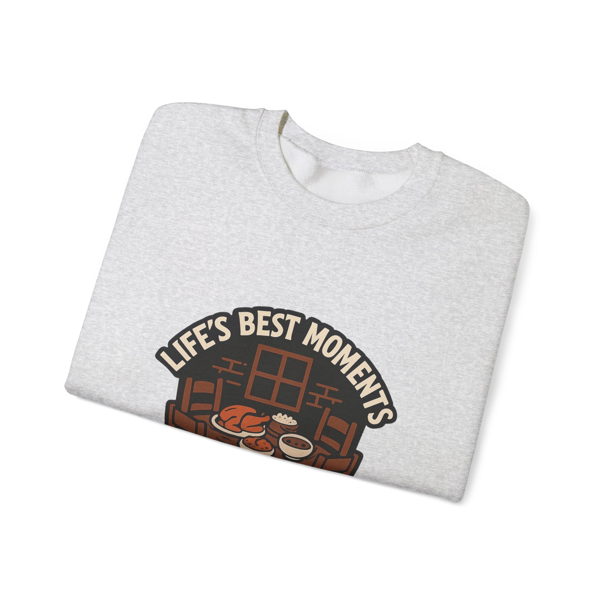 Life's Best Moments At The Table Sweatshirt, Family Dinner Crewneck, Cozy Kitchen Gift for Mom, Farmhouse Comfort Food Lover