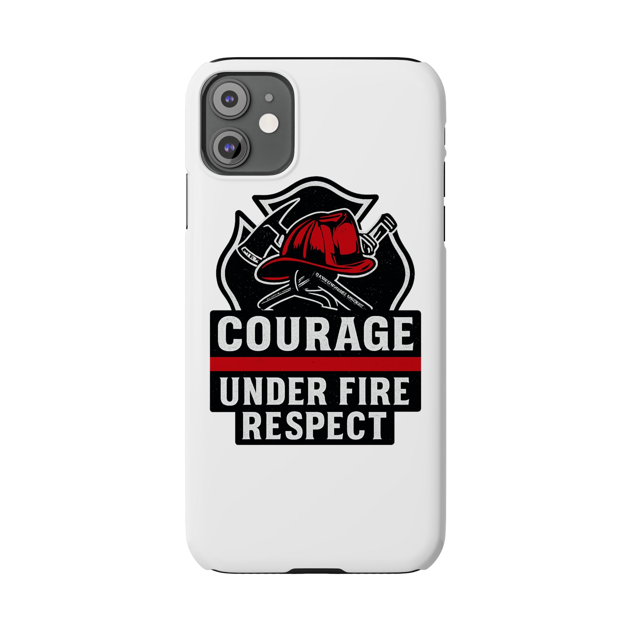 Firefighter Phone Case Courage Under Fire Respect First Responder Gift Thin Red Line Maltese Cross Fire Helmet Hero Support