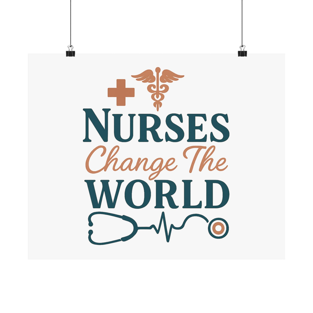 Nurse Motivation Poster, Nurses Change The World Wall Art, Nursing Graduation Gift, Nurse Office Decor, Medical Typography Print