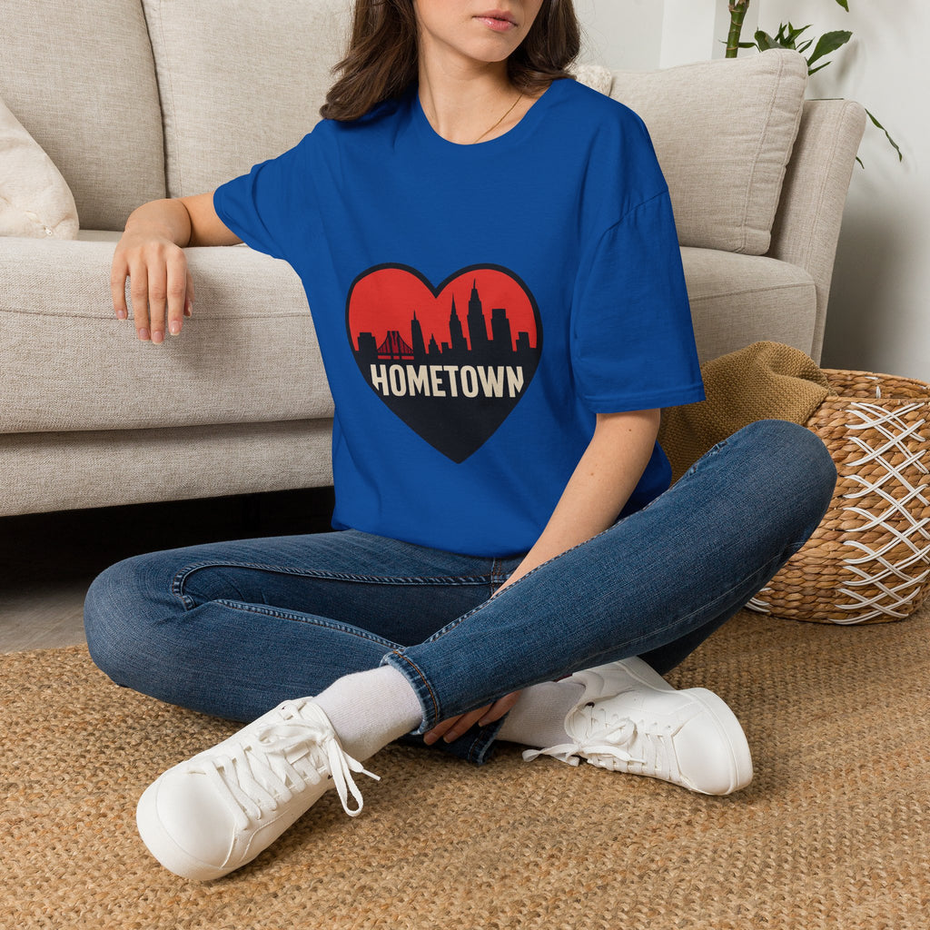 City Skyline Heart T-Shirt | Hometown Pride Tee | Urban City Lover Gift | NYC LA Chicago Shirt | Travel Souvenir Graphic Tee