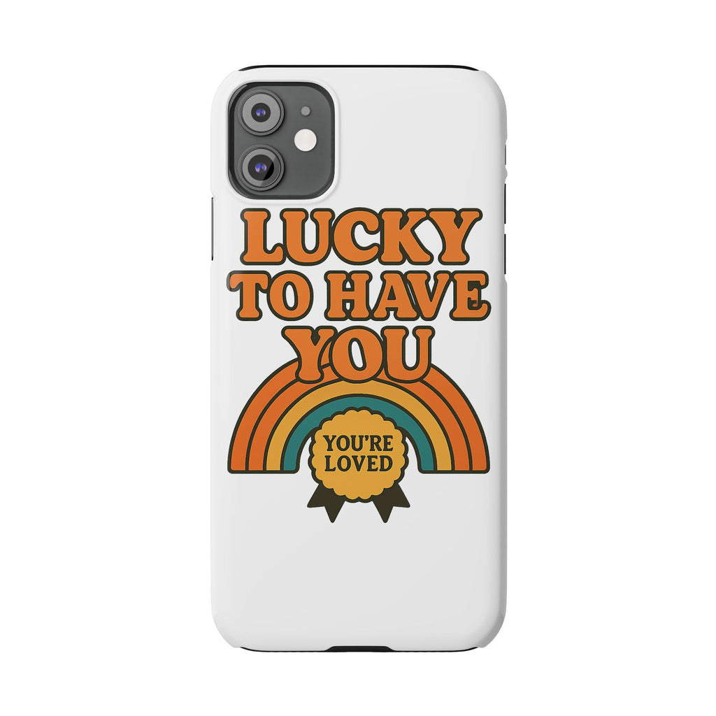 Lucky To Have You Phone Case Friendship Gift Best Friend Galentines Day Retro 70s Rainbow Vintage Appreciation Bestie Squad
