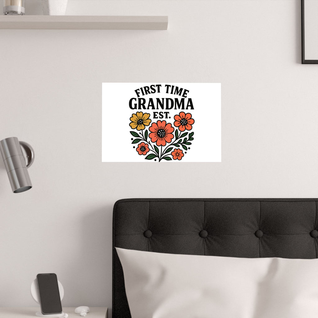 First Time Grandma Est 2025 Print, New Grandmother Gift, Pregnancy Announcement, Grandma to Be Wall Art, Floral Botanical Decor