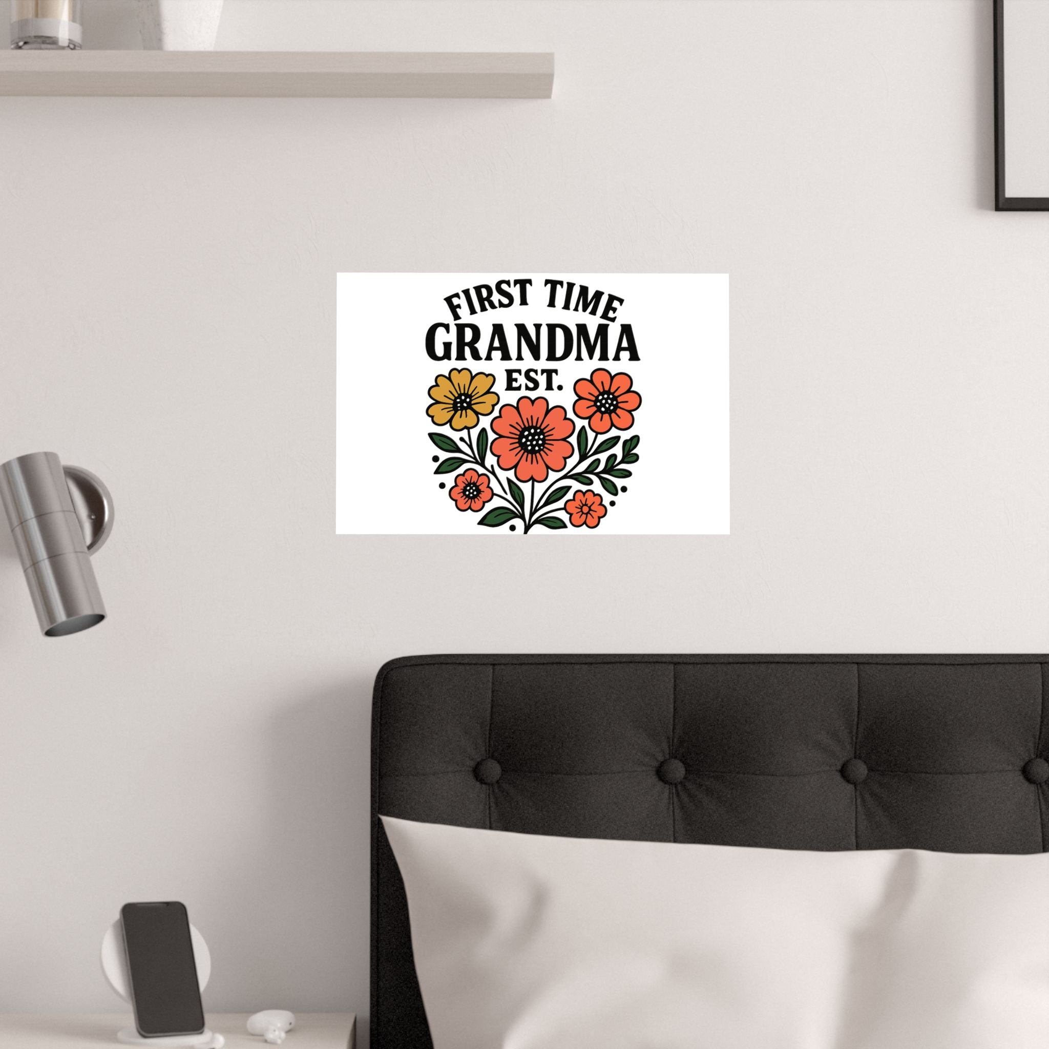 First Time Grandma Est 2025 Print, New Grandmother Gift, Pregnancy Announcement, Grandma to Be Wall Art, Floral Botanical Decor
