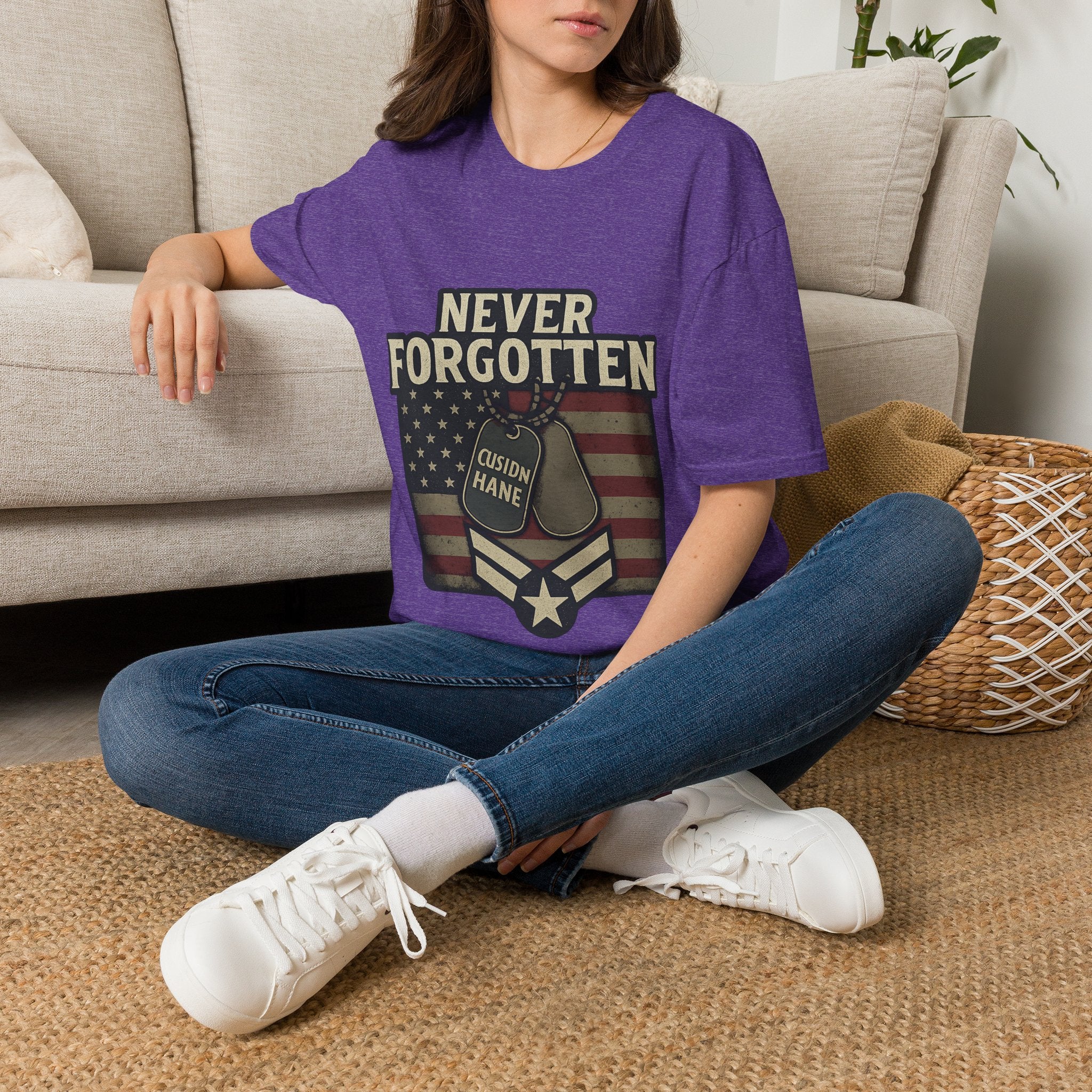 Never Forgotten Veteran Memorial Shirt Custom Name Military Tribute Tee Gold Star Family Gift Personalized Remembrance Tshirt