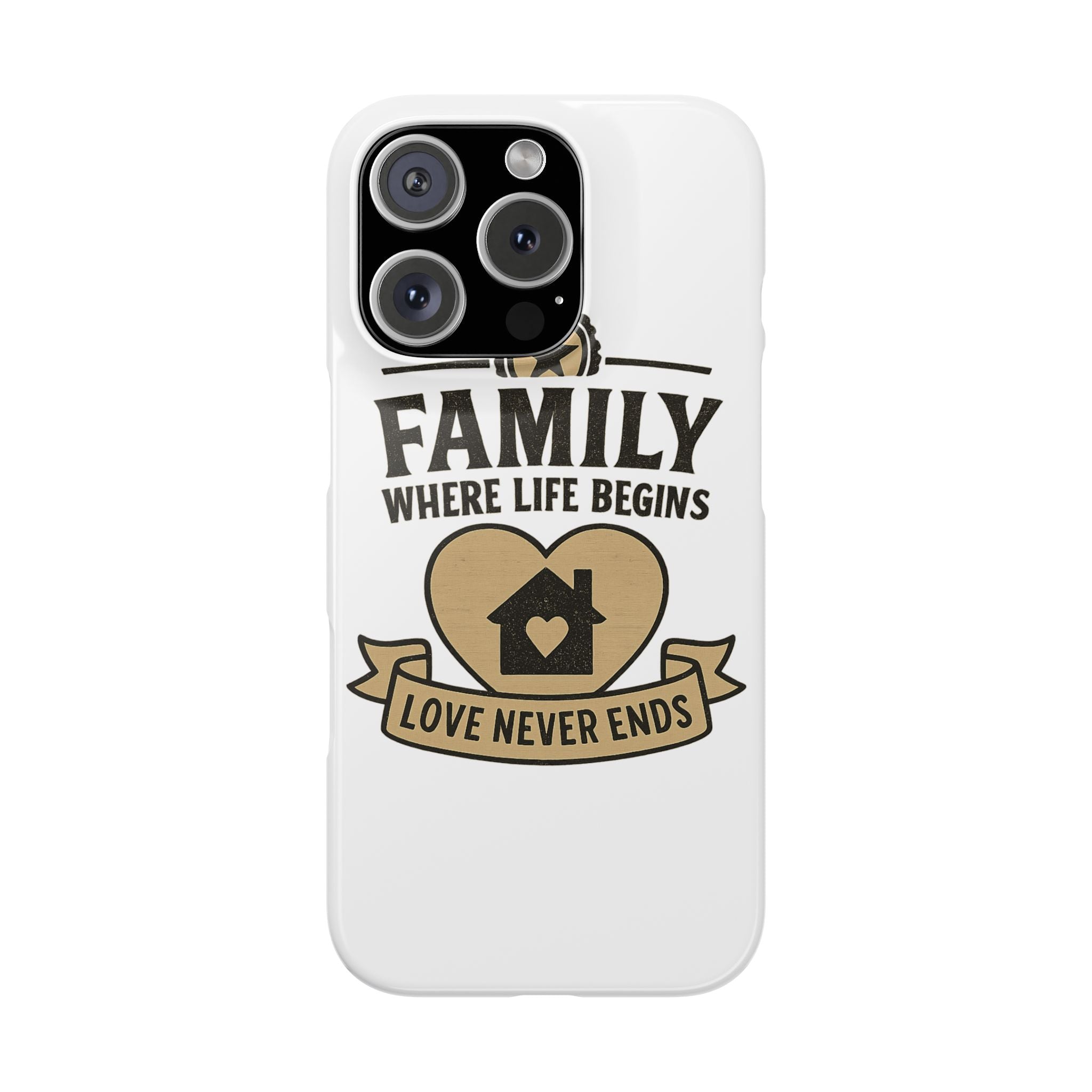 Family Where Life Begins Love Never Ends Phone Case, Rustic Farmhouse Gift for Mom Grandma, Mother's Day Gift, Heart Home Decor