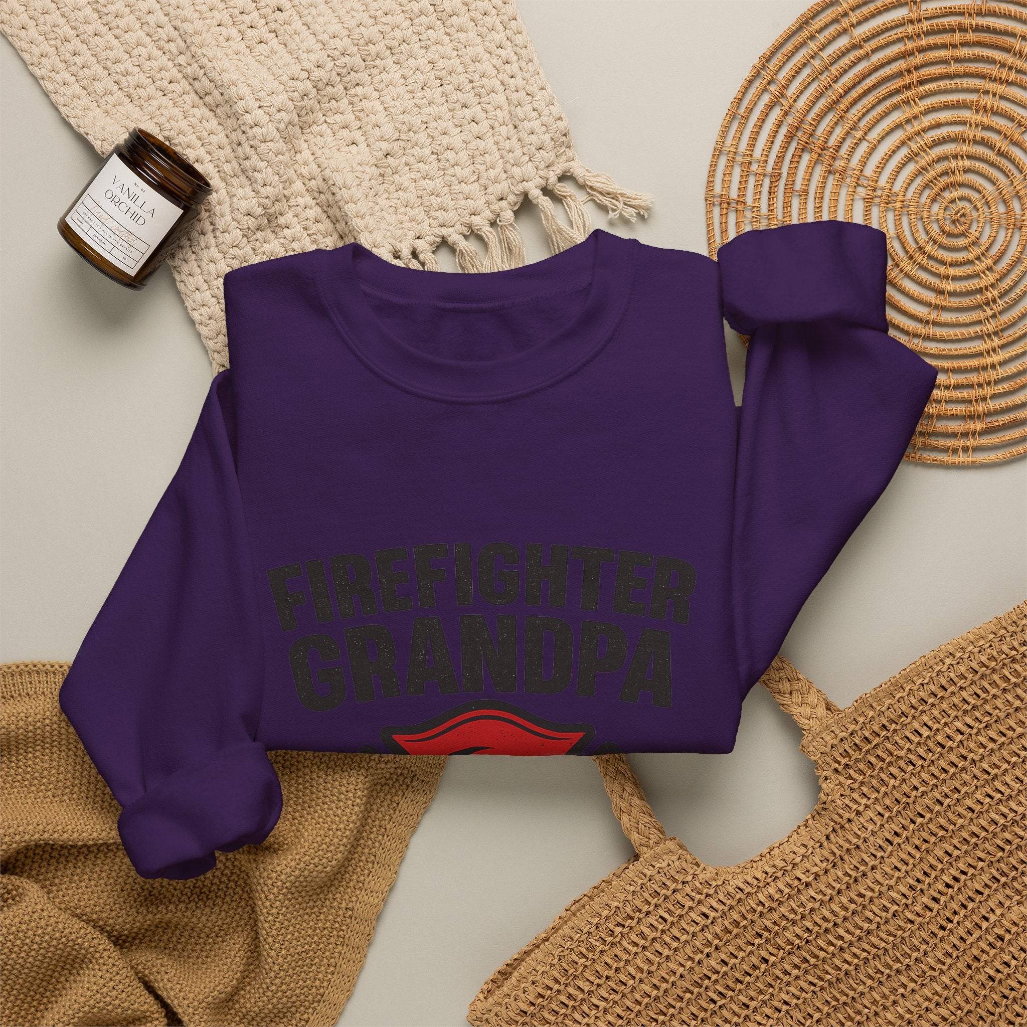 Firefighter Grandpa Sweatshirt My Hero Forever Gift Vintage Fire Station Badge Grandparents Day Fireman Grandfather Shirt