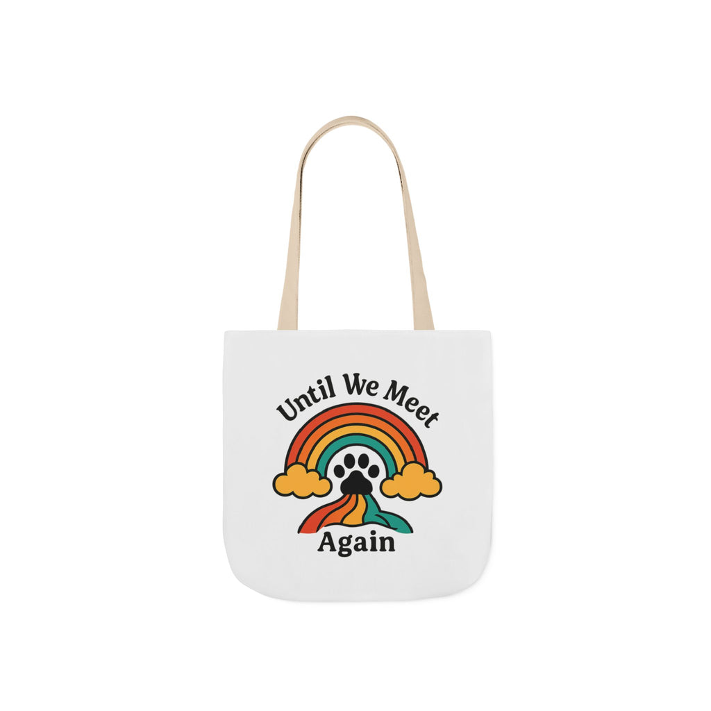 Rainbow Bridge Pet Memorial Tote Bag, Pet Loss Gift, Dog Cat Paw Print Remembrance Bag, Until We Meet Again Sympathy Gift