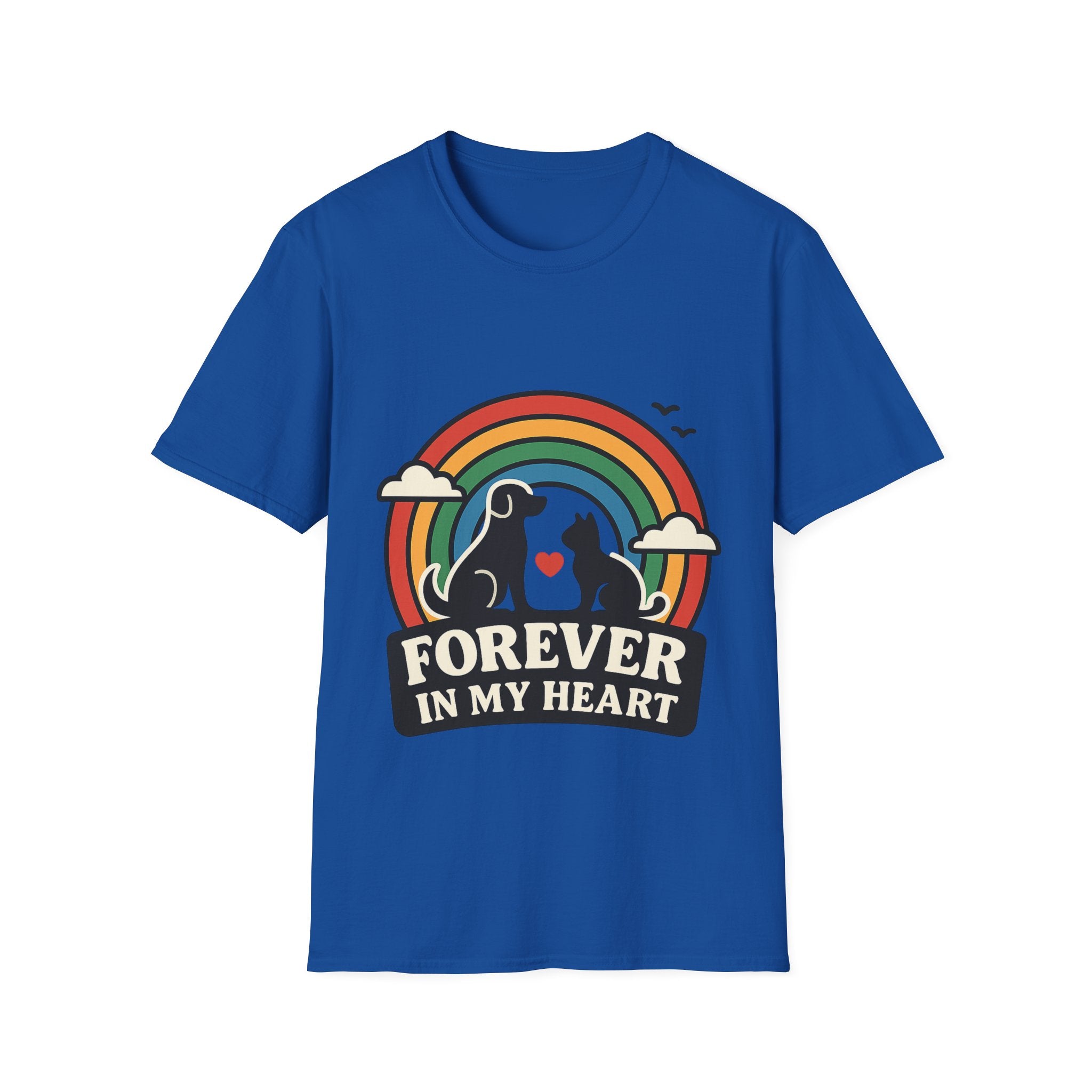 Rainbow Bridge Pet Memorial Shirt, Dog Cat Loss Gift, Forever in My Heart, Pet Remembrance Tee, Sympathy Gift for Pet Owner