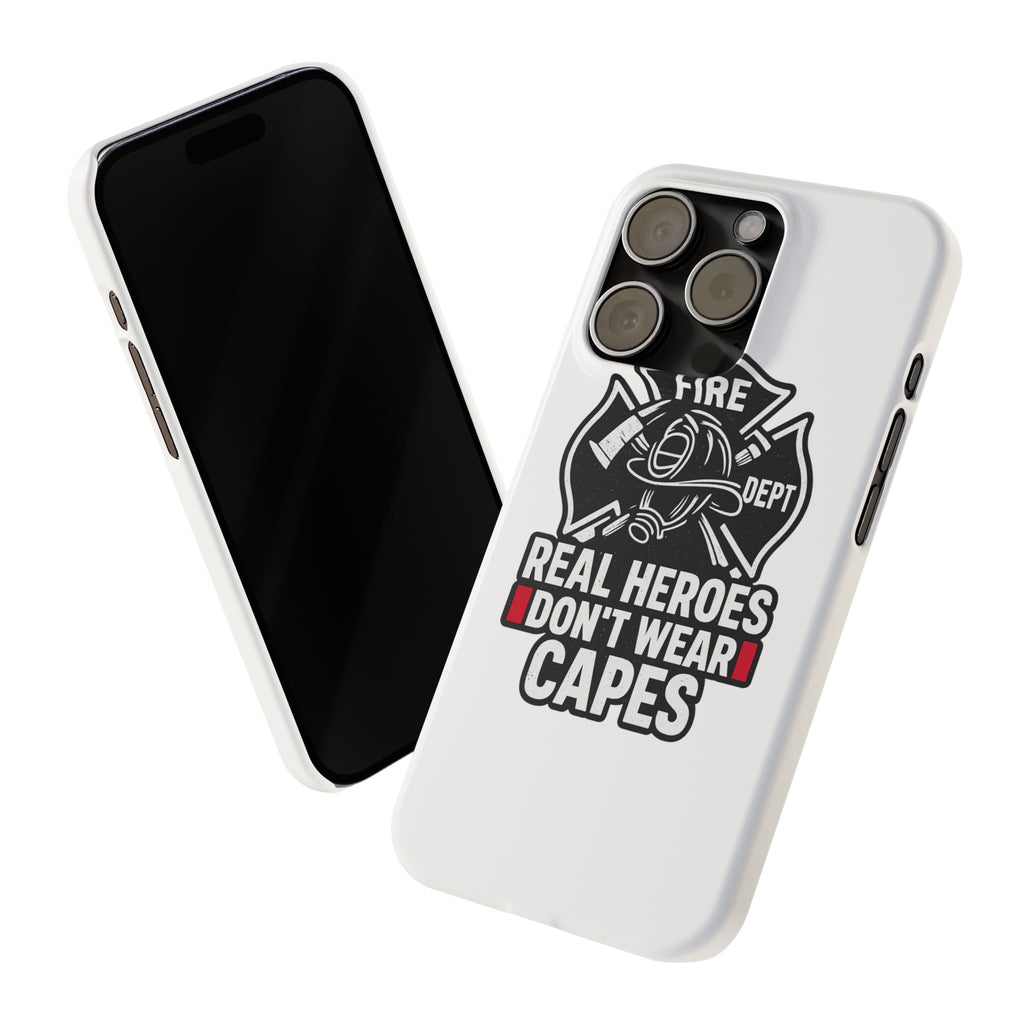 Firefighter Phone Case Real Heroes Don't Wear Capes Thin Red Line Gift for Firefighter Wife Husband Family Fire Dept Appreciation