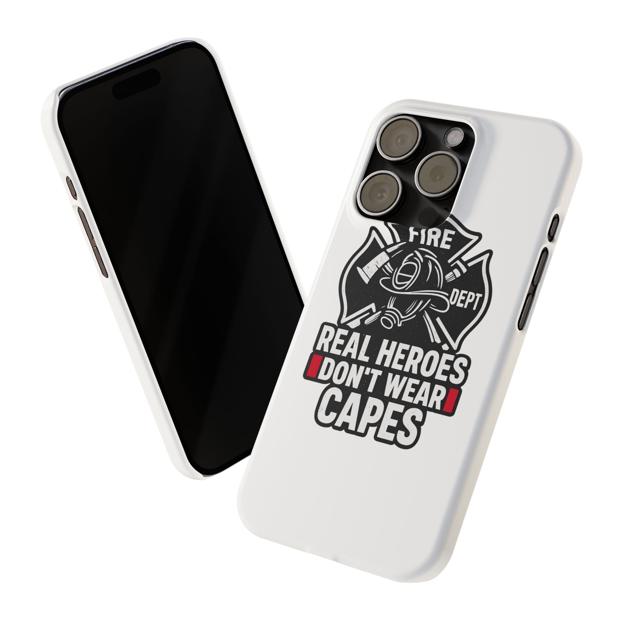 Firefighter Phone Case Real Heroes Don't Wear Capes Thin Red Line Gift for Firefighter Wife Husband Family Fire Dept Appreciation