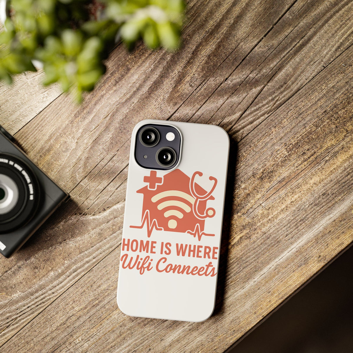 Home Is Where WiFi Connects Phone Case | Funny Tech Lover Gift | Minimalist House Phone Cover | Millennial Gen Z Humor Case