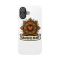 Grateful Heart Mandala Phone Case, Mindfulness Gift for Yoga Lover, Boho Gratitude Quote, Wellness Housewarming Gift Woman