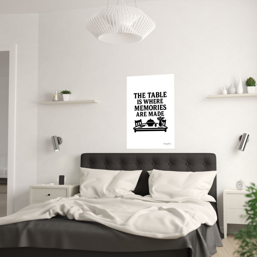 The Table Is Where Memories Are Made Kitchen Poster, Dining Room Wall Art, Family Meal Print, Mother's Day Gift for Mom