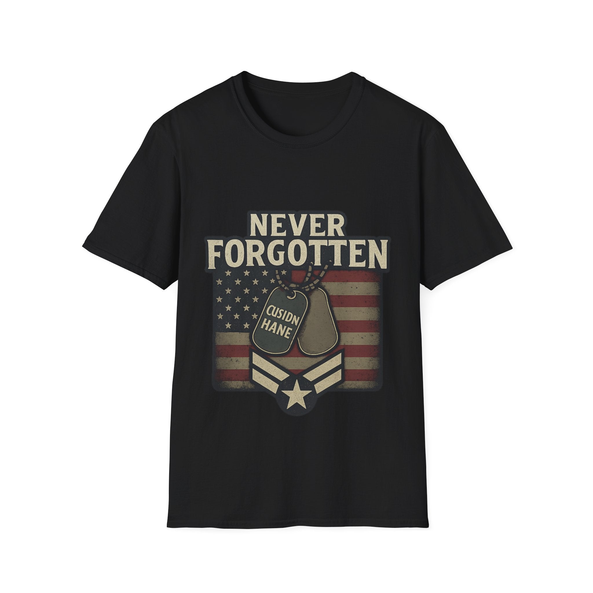Never Forgotten Veteran Memorial Shirt Custom Name Military Tribute Tee Gold Star Family Gift Personalized Remembrance Tshirt