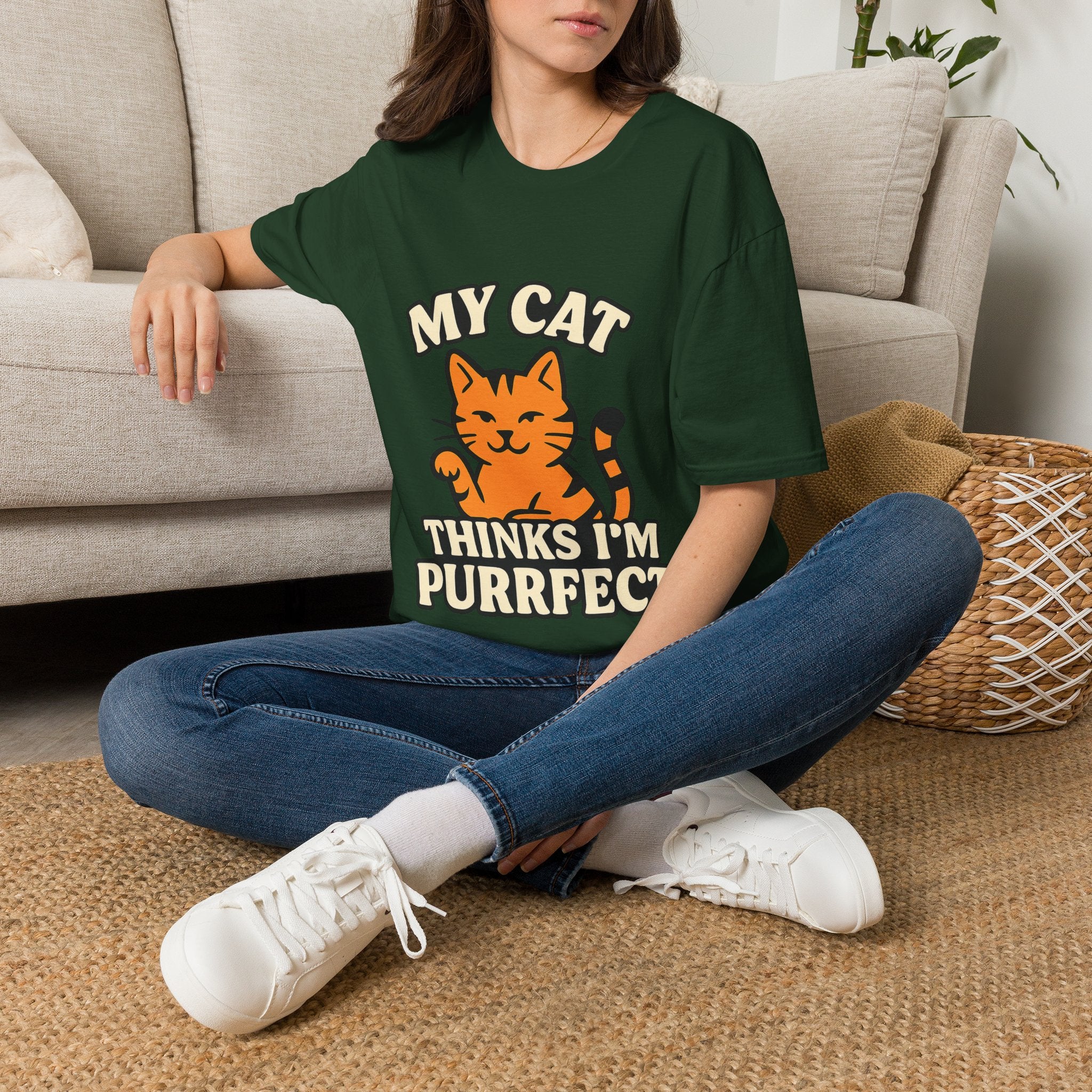 Cat Lover Shirt, My Cat Thinks I'm Purrfect T-Shirt, Funny Cat Owner Gift, Cat Mom Tee, Cat Dad Shirt, Crazy Cat Lady