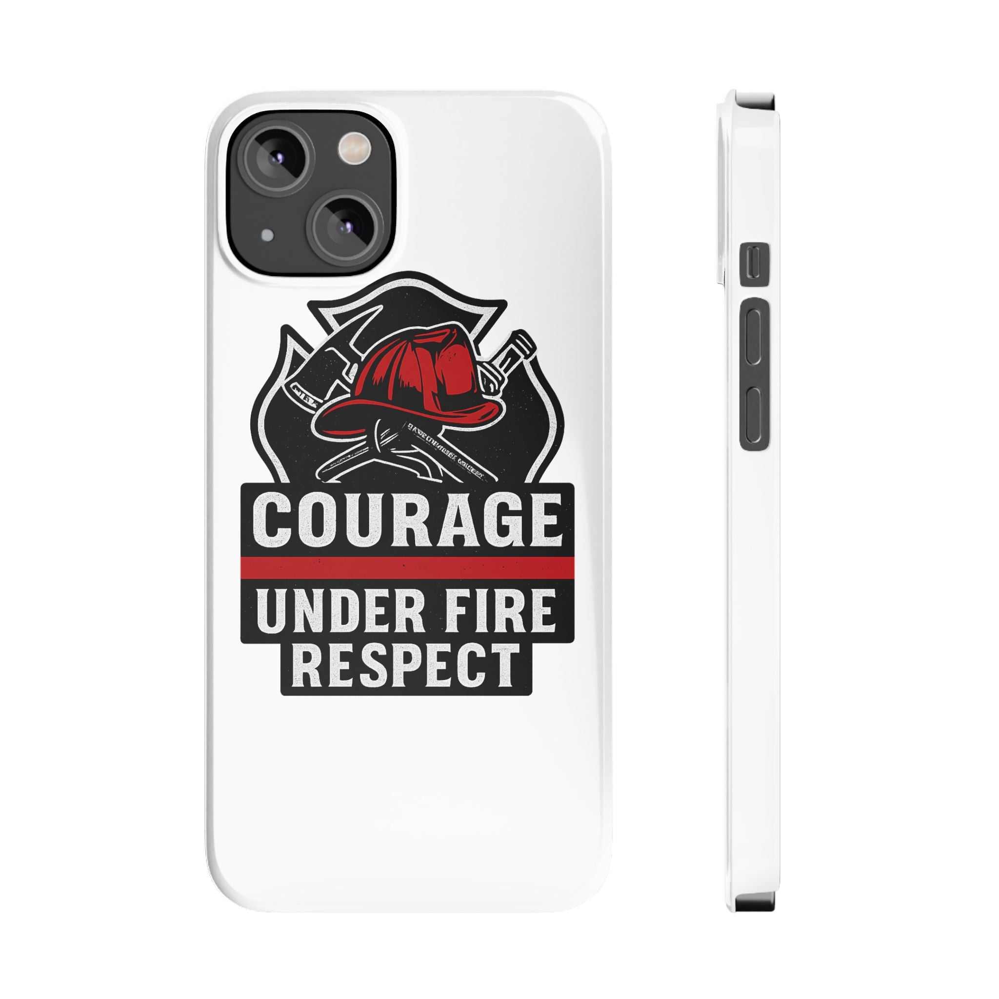 Firefighter Phone Case Courage Under Fire Respect First Responder Gift Thin Red Line Maltese Cross Fire Helmet Hero Support