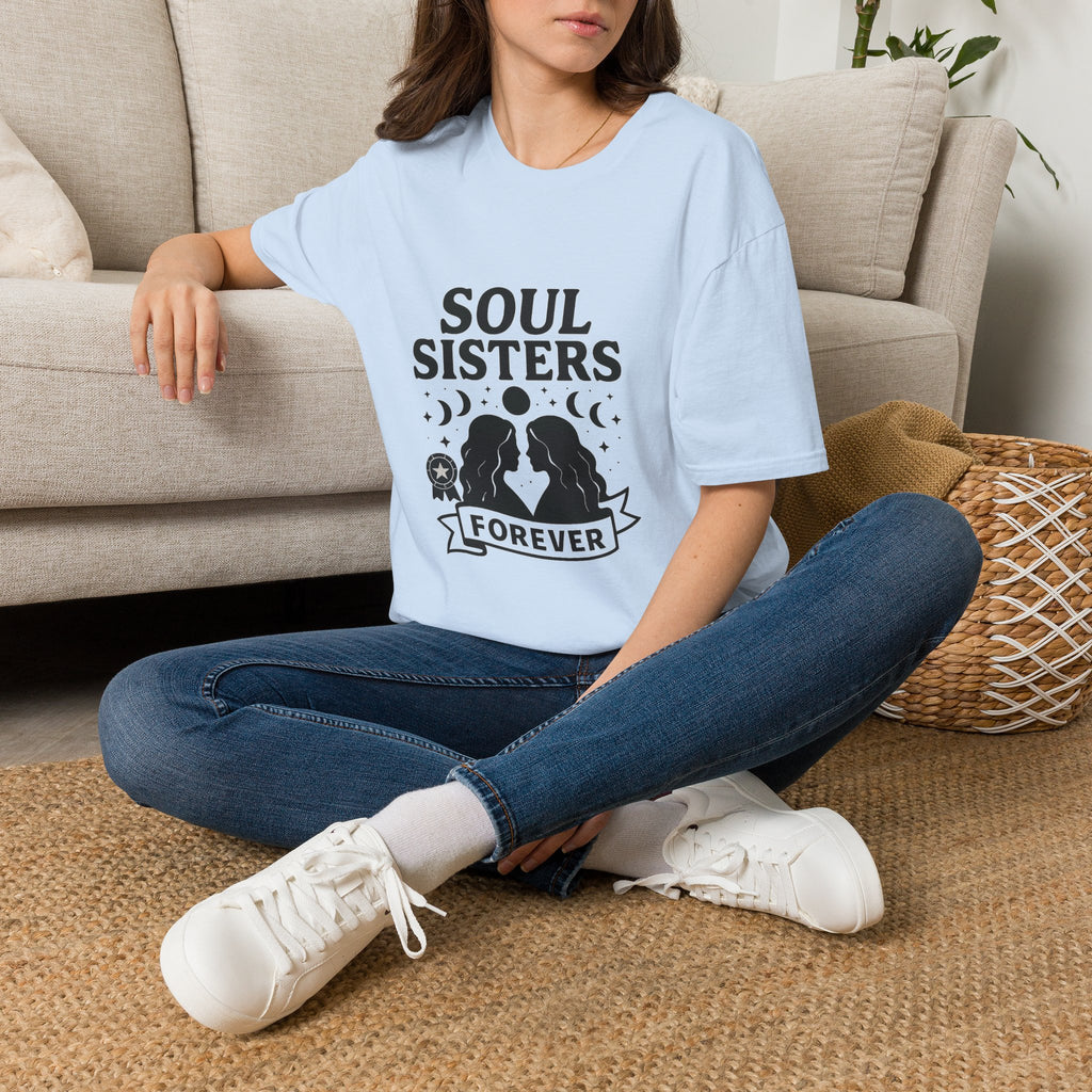 Soul Sisters Forever Matching T-Shirts, Best Friend Shirts, Celestial Moon Phase Tees, BFF Gifts for Women, Soulmate Friendship
