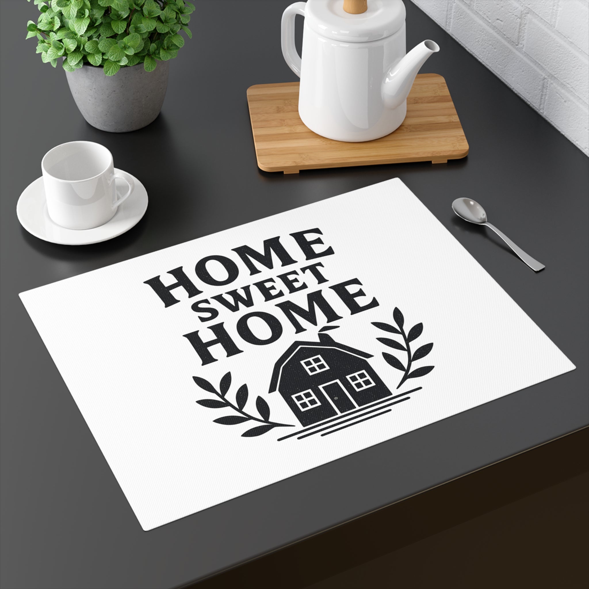Home Sweet Home Placemat Set Housewarming Gift New Home First House Cork Backed Table Mats Farmhouse Kitchen Decor