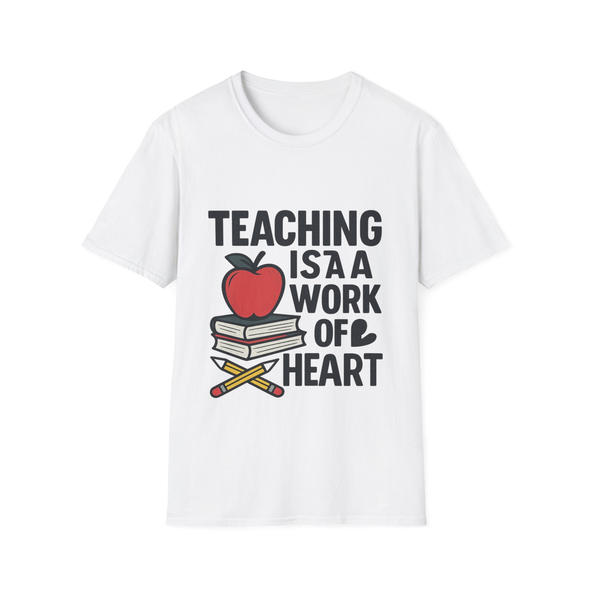 Teacher Appreciation Shirt, Teaching is a Work of Heart Tshirt, Teacher Gift, Educator Shirt, Teacher Week Gift, Apple Pencil Tee