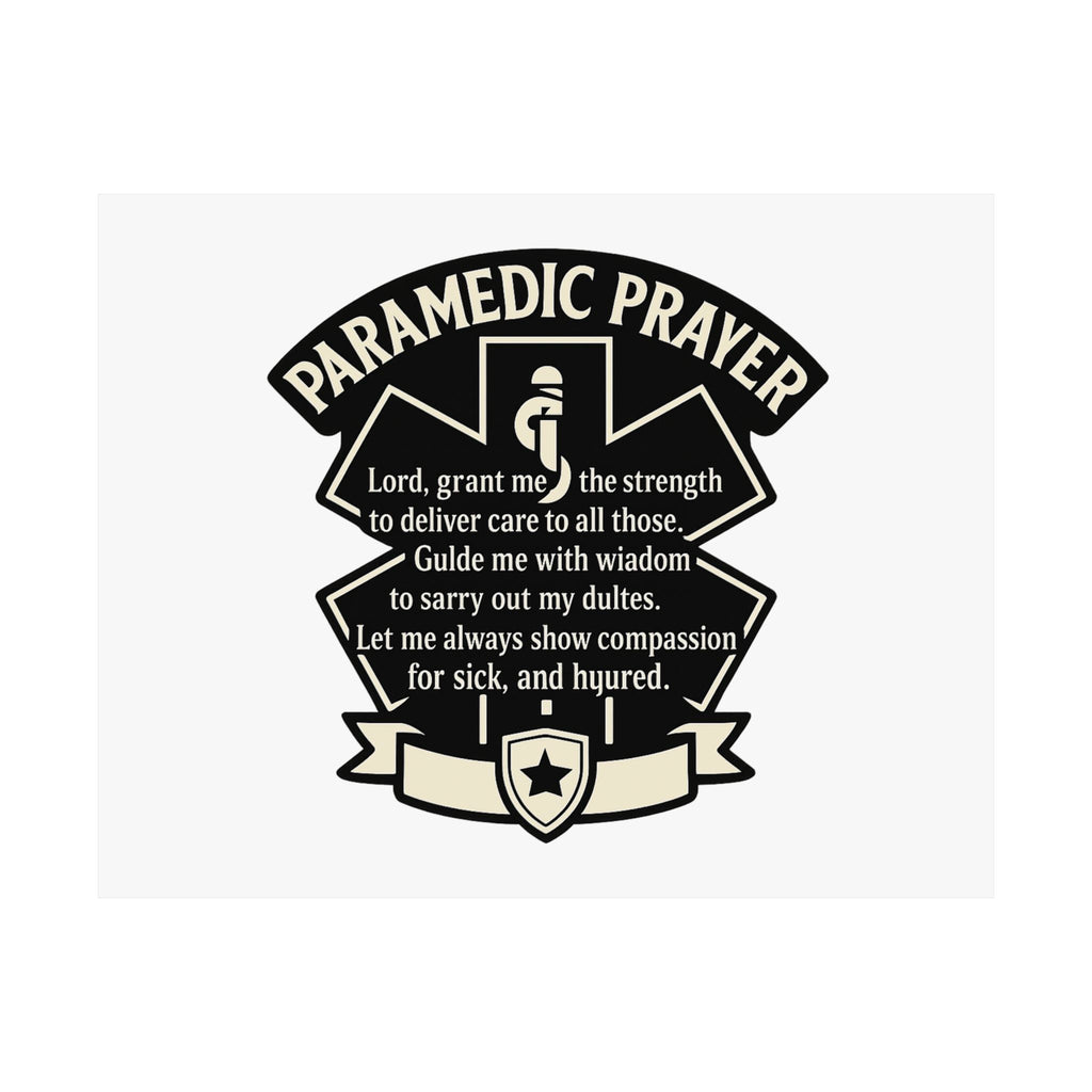 Paramedic Prayer Poster, EMS Gift, Star of Life Wall Art, Paramedic Graduation Gift, EMT Decor, First Responder Print, Thin White Line