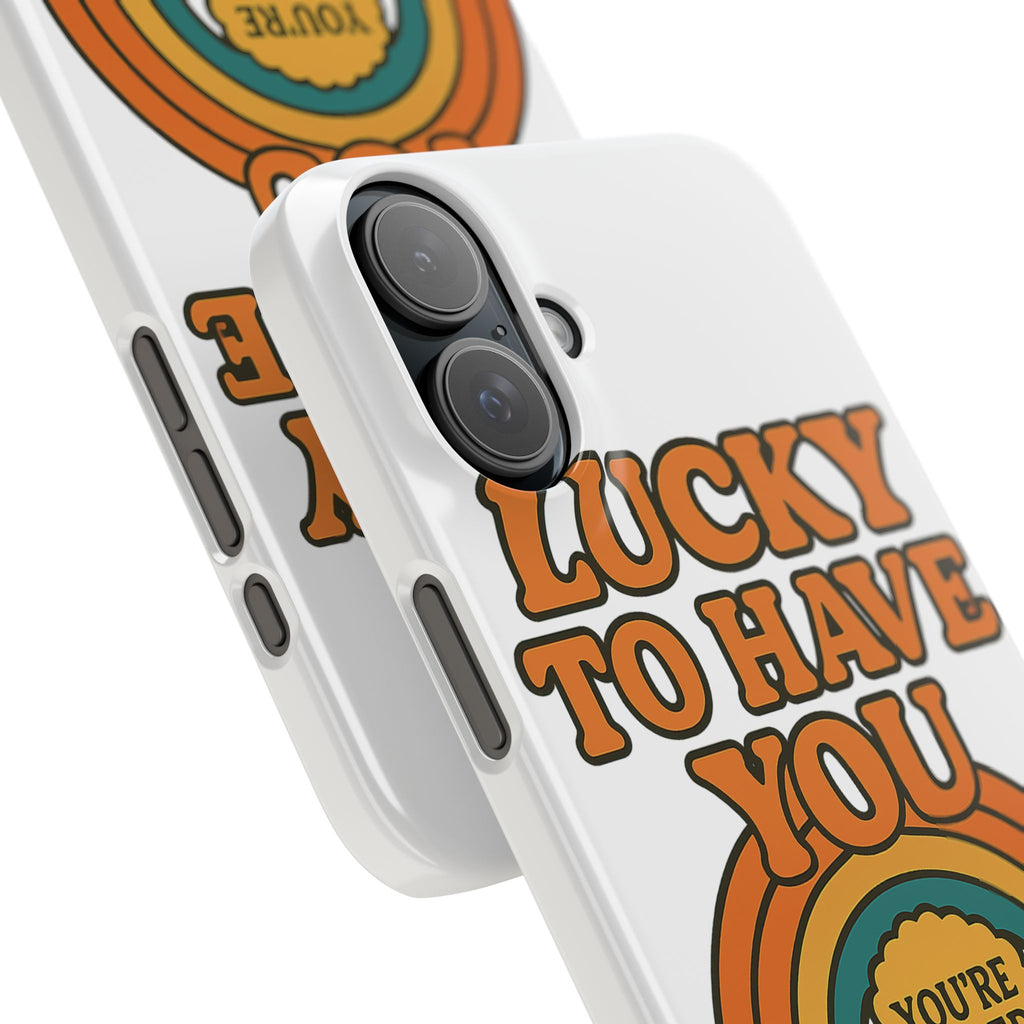 Lucky To Have You Phone Case Friendship Gift Best Friend Galentines Day Retro 70s Rainbow Vintage Appreciation Bestie Squad