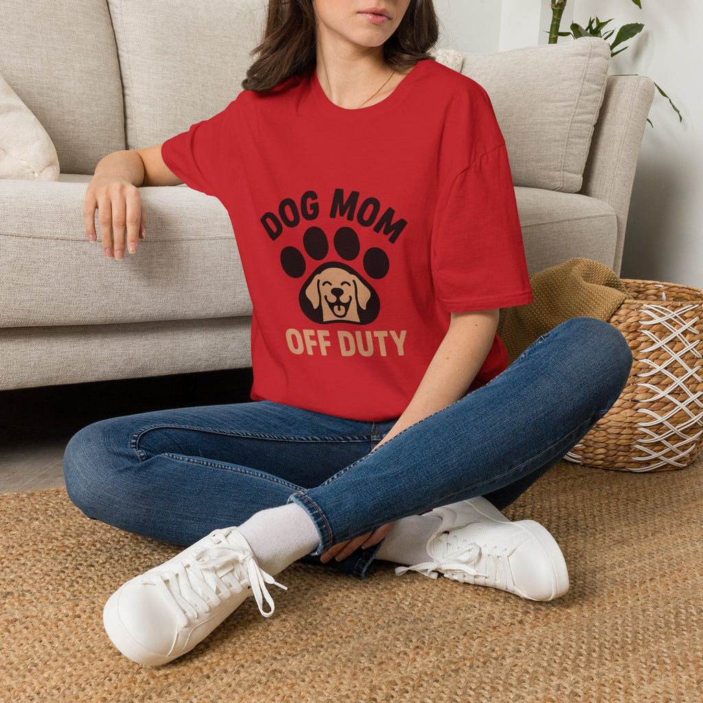Dog Mom Off Duty Shirt, Dog Lover Gift, Paw Print T-Shirt, Dog Mom Tee, Funny Dog Owner Shirt, Dog Mama Clothing, Pet Parent