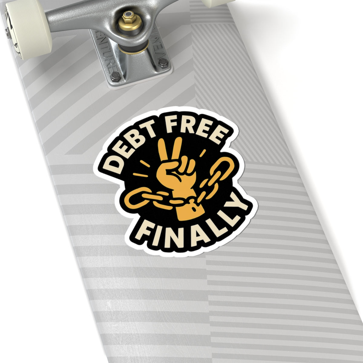Debt Free Finally Sticker, Financial Freedom Victory Celebration, Broken Chains Money Milestone Achievement Gift Laptop Decal