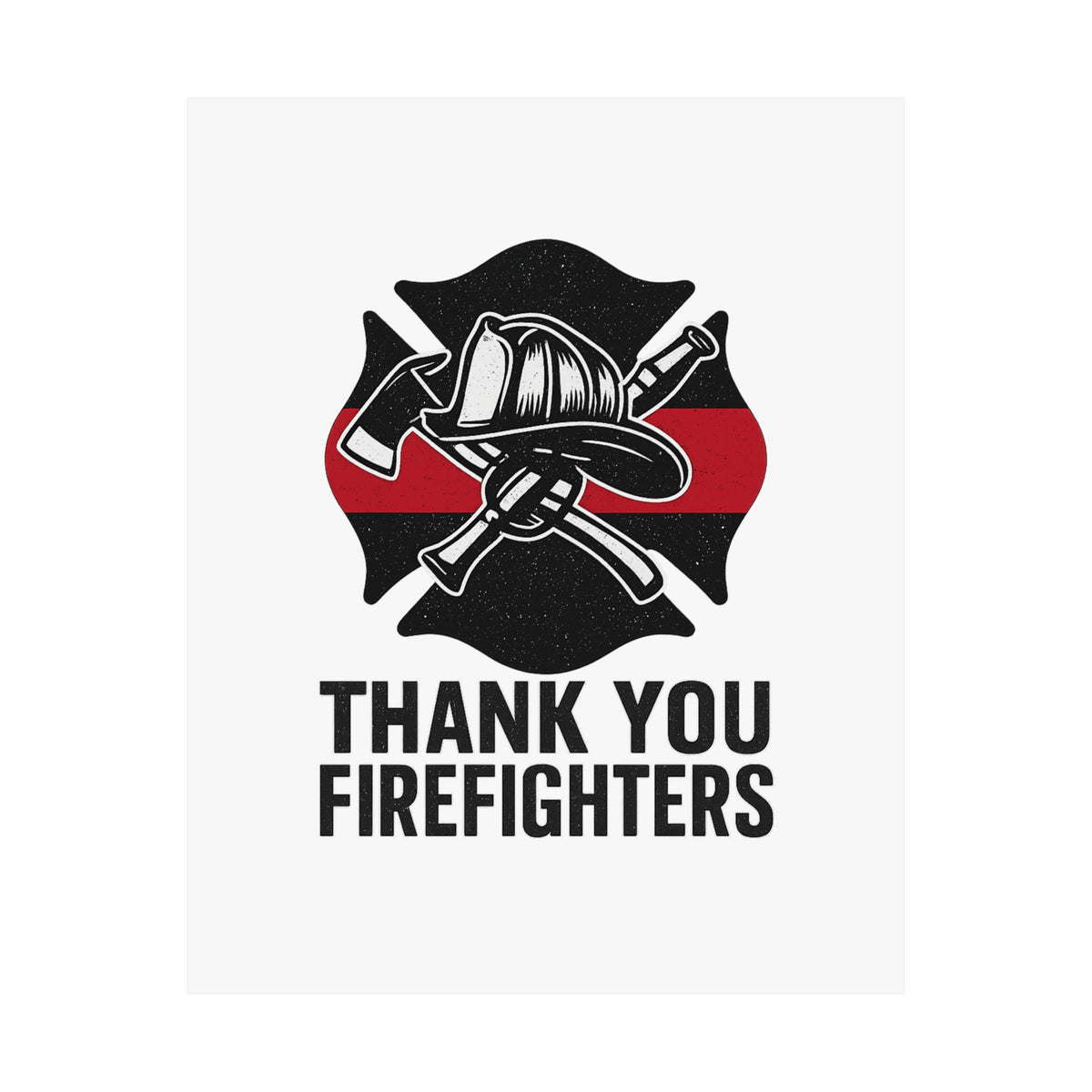 Thank You Firefighters Poster, Firefighter Appreciation Gift, Fire Station Wall Art, Fire Prevention Week Decor, Hero Tribute Print