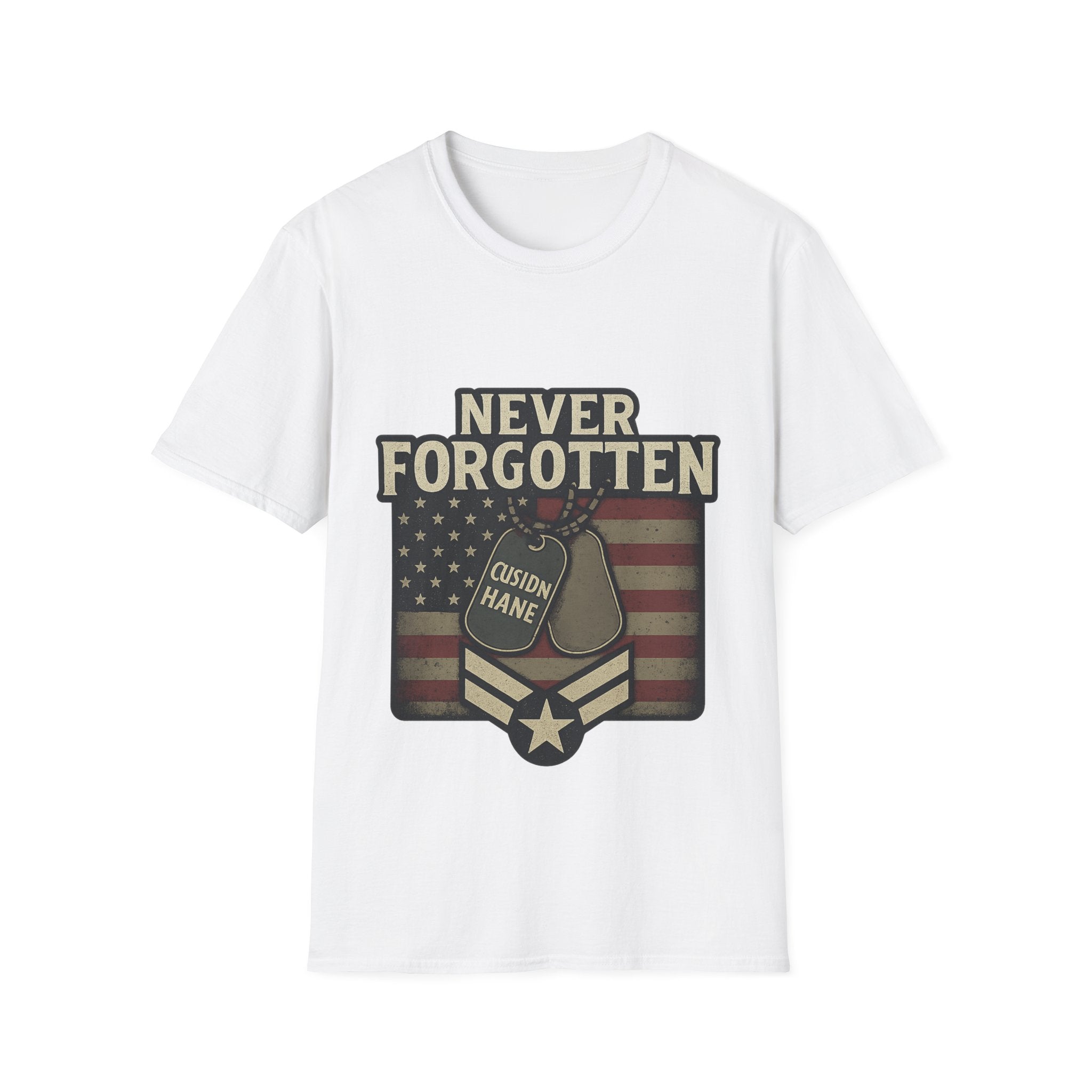 Never Forgotten Veteran Memorial Shirt Custom Name Military Tribute Tee Gold Star Family Gift Personalized Remembrance Tshirt