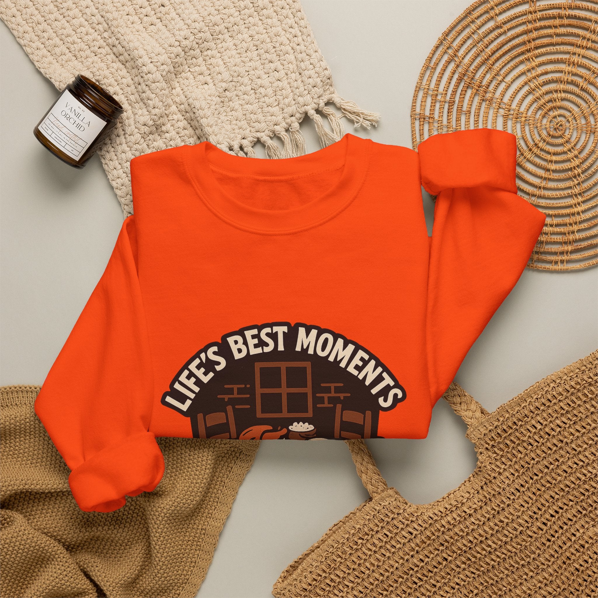 Life's Best Moments At The Table Sweatshirt, Family Dinner Crewneck, Cozy Kitchen Gift for Mom, Farmhouse Comfort Food Lover