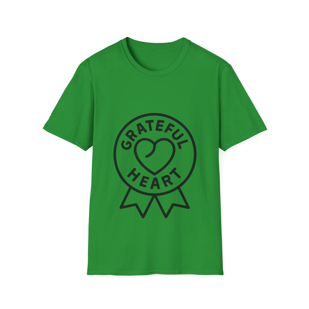 Grateful Heart T-Shirt, Minimalist Line Art Gratitude Shirt, Wellness Tee, Mindfulness Gift, Positive Affirmation Clothing